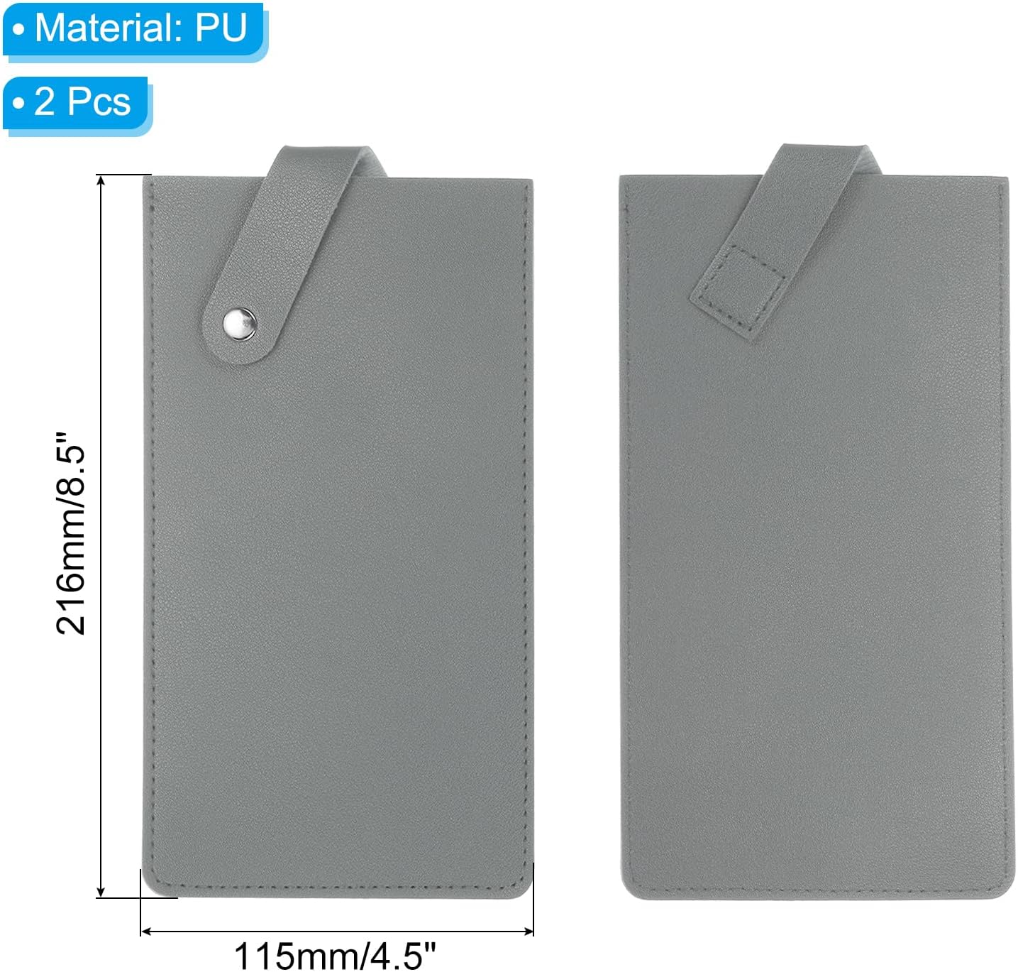 PATIKIL 2-Pack Leather Knife Guards for Kitchen Grey