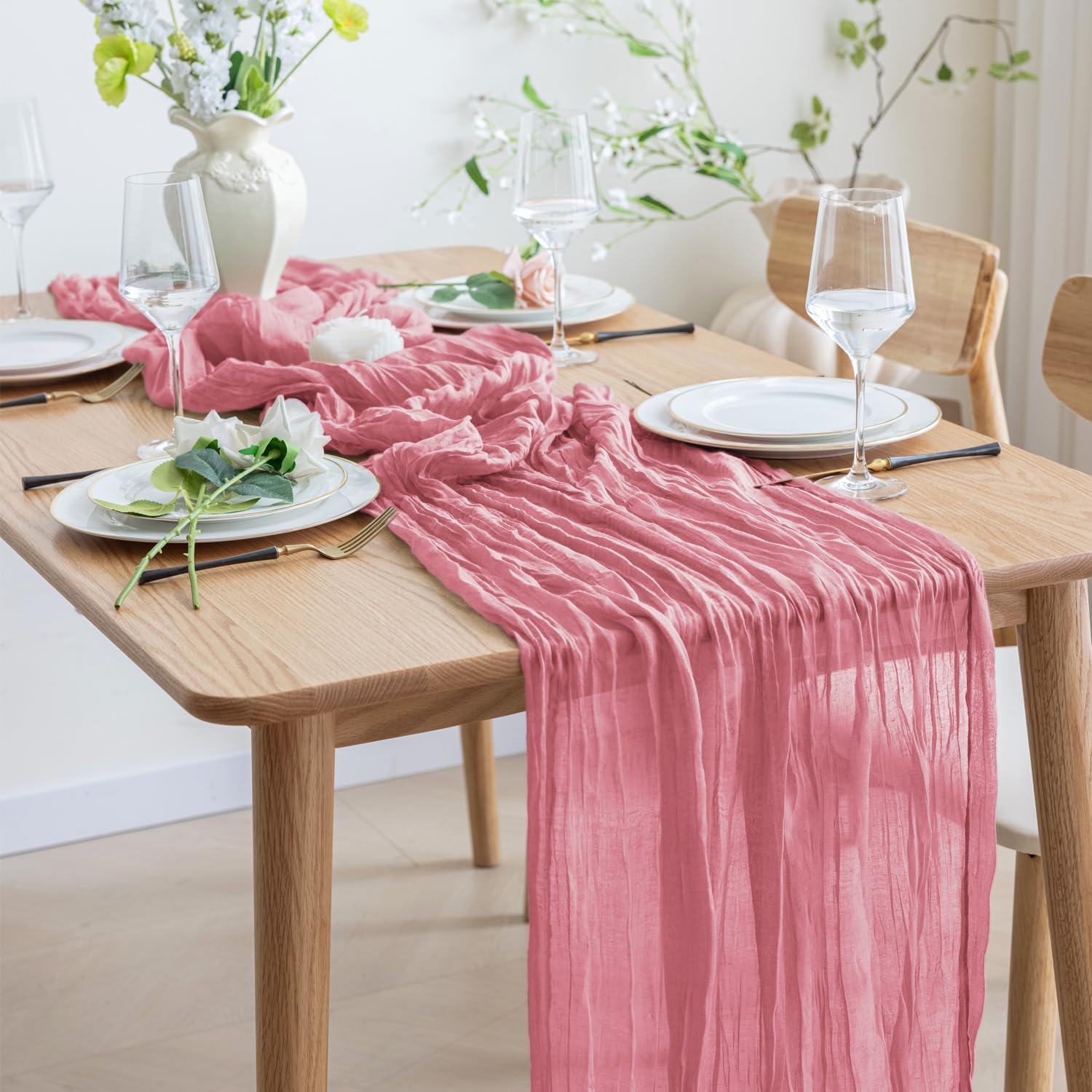 Durable Boho Gauze Table Runner - 10FT Long