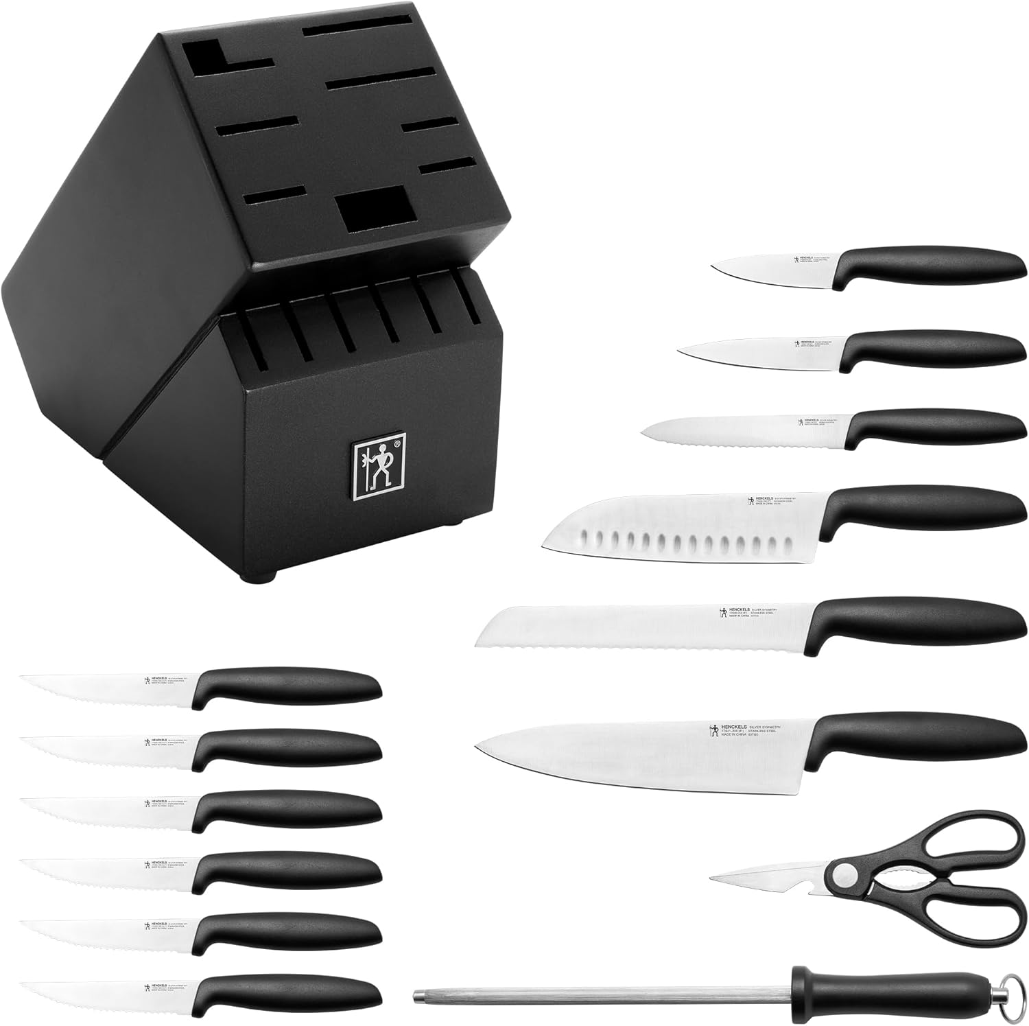 Henckels Silver Symmetry 15-Piece Knife Block Set