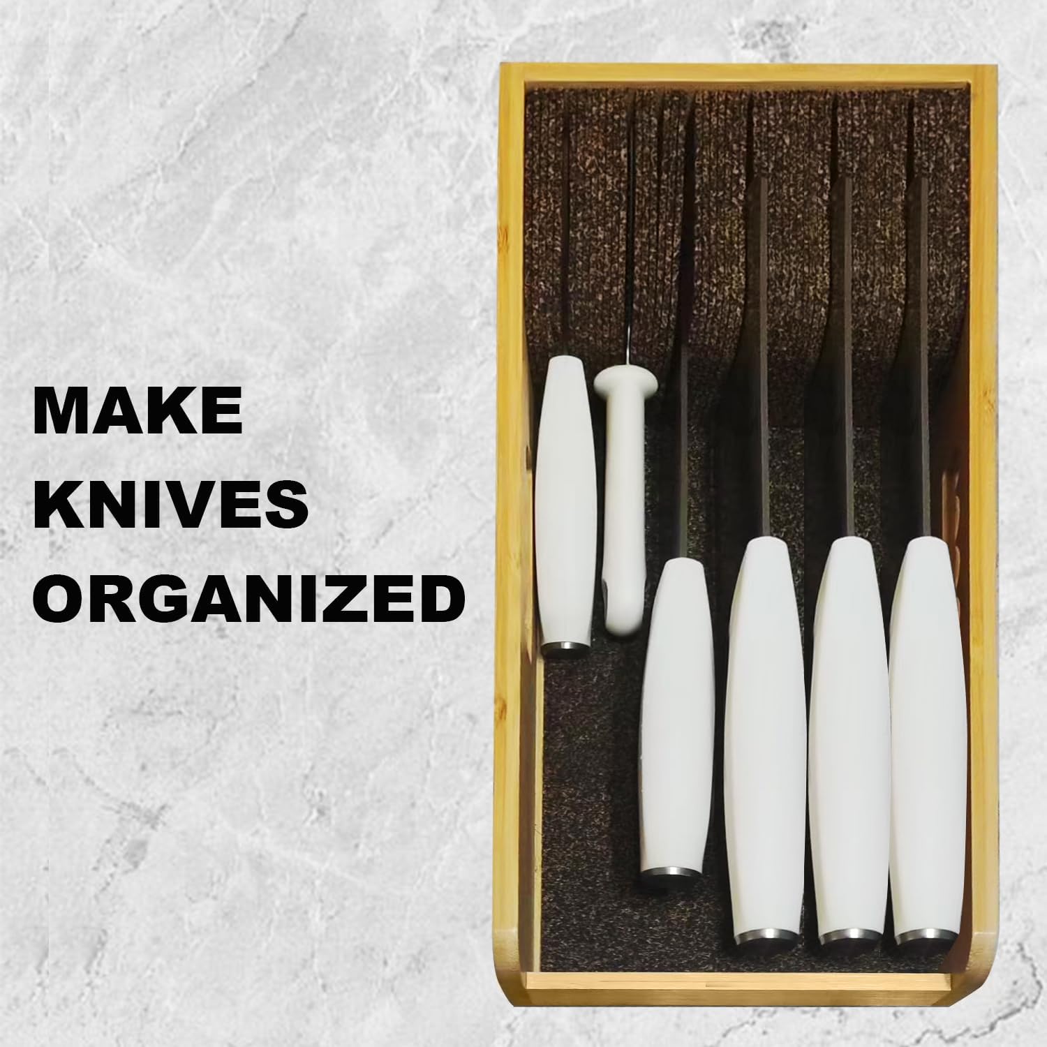 Bamboo Knife Holder for Drawers