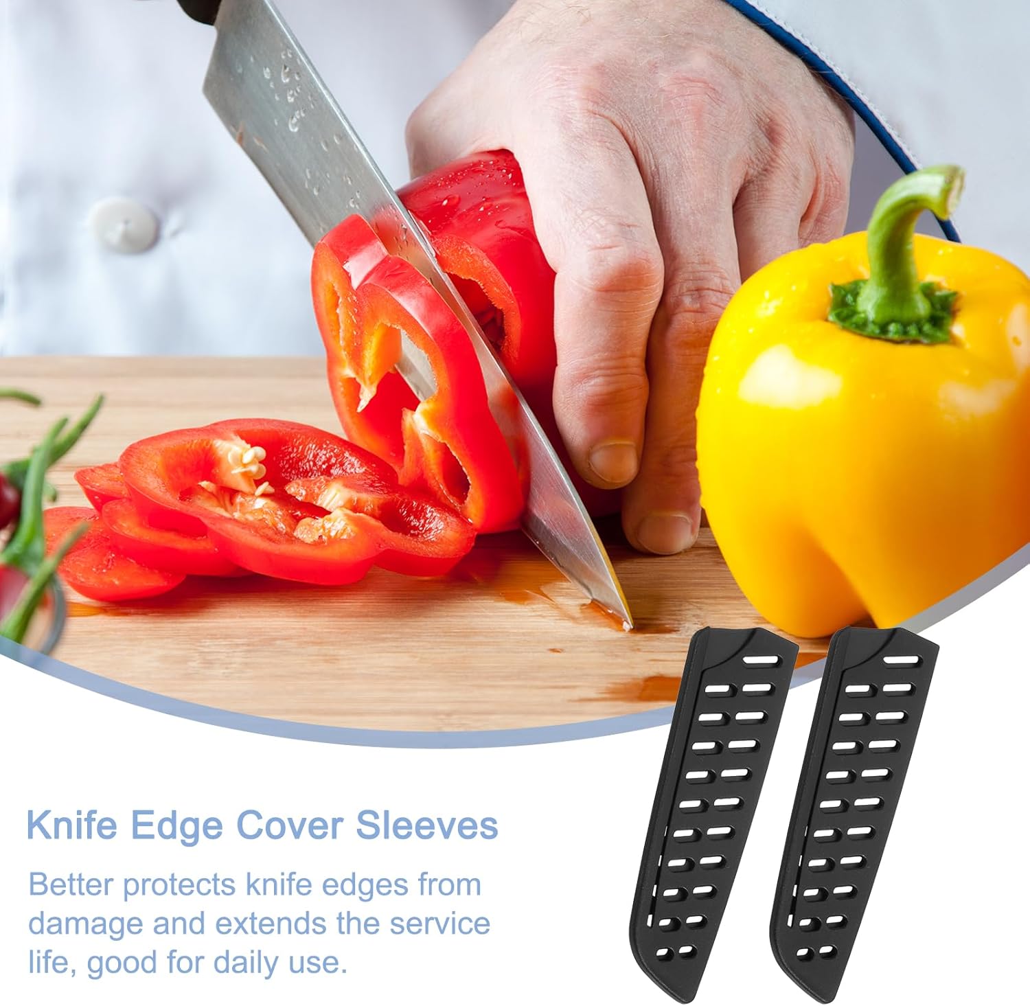 Uxcell 2Pcs Knife Edge Guards for 5 Santoku Knife