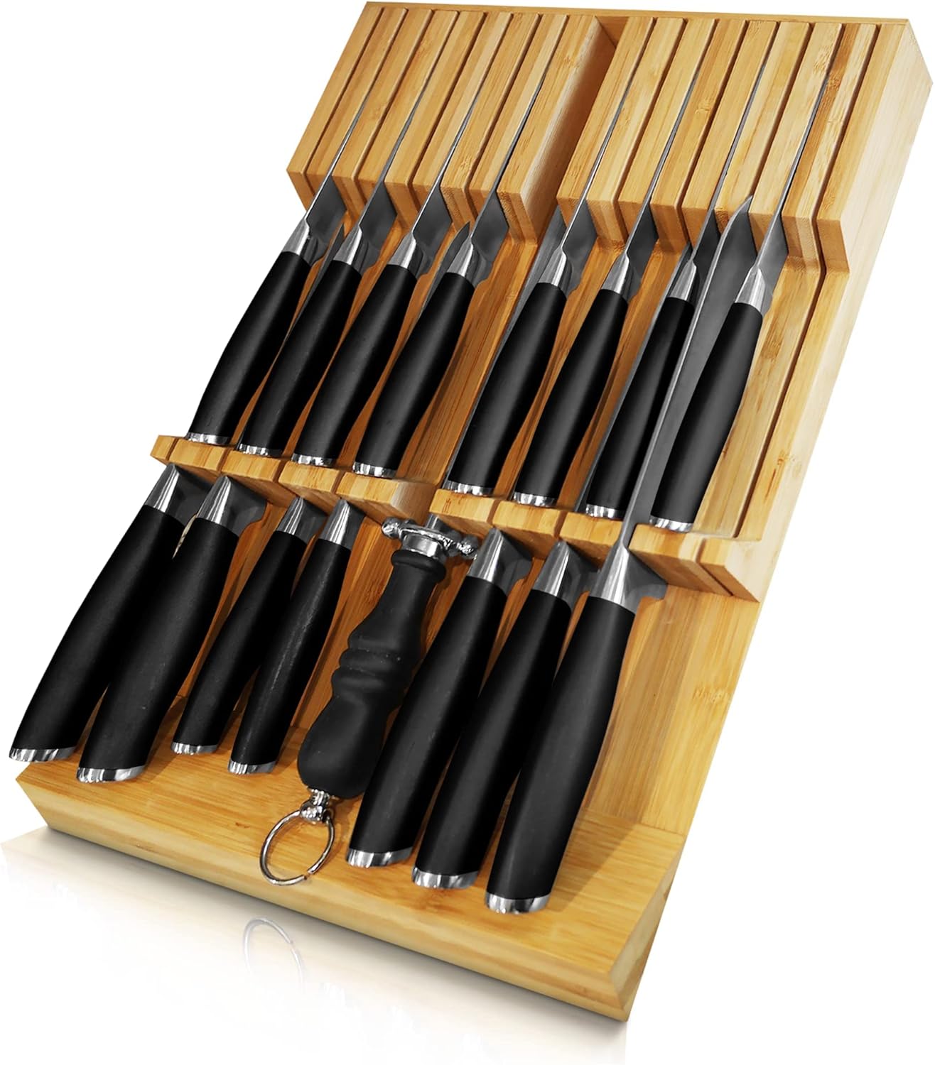Bamboo Knife Holder Sharpener