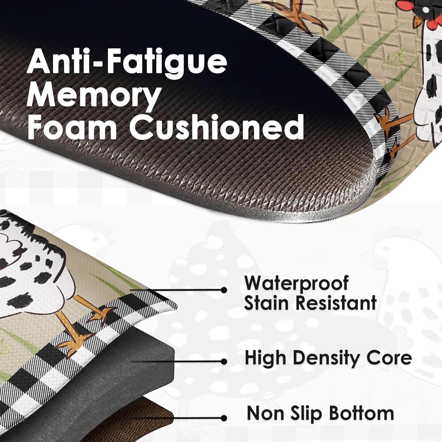 Anti-Fatigue Kitchen Rugs Set of 2 miraclefloor