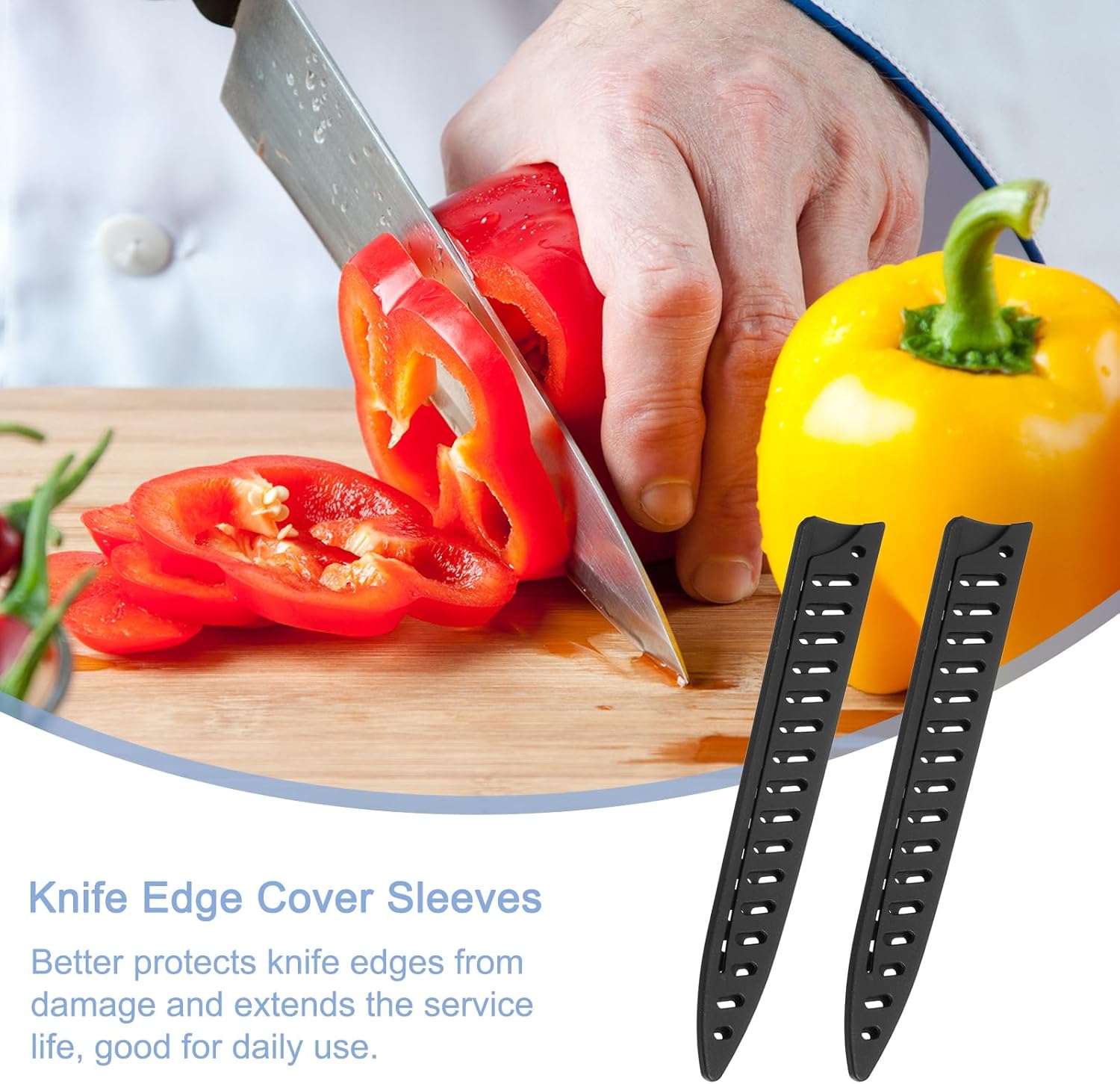 2-Piece Blade Edge Guards for Kitchen Knives Protect Store Effectively