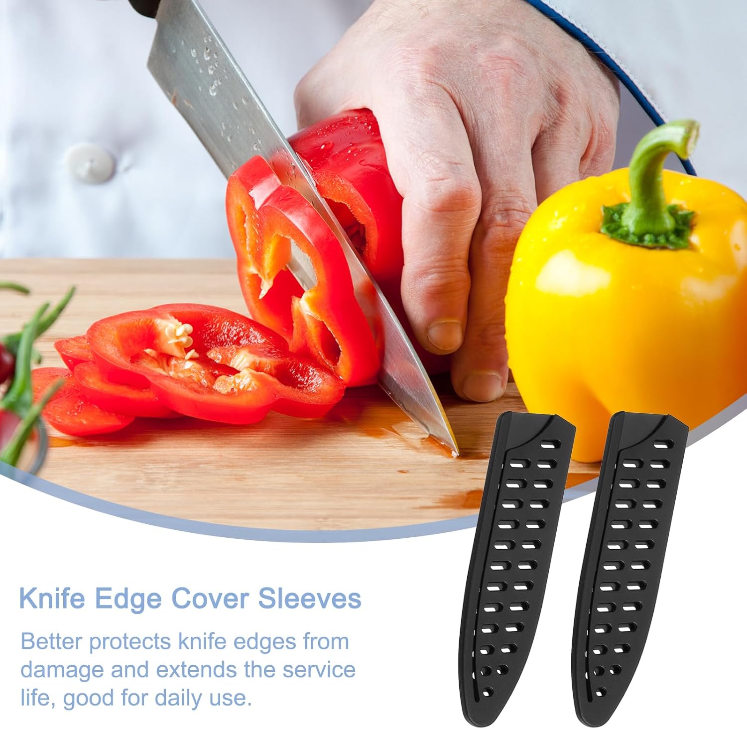 4Pcs Black Knife Cover Sleeves Durable Edge Protector