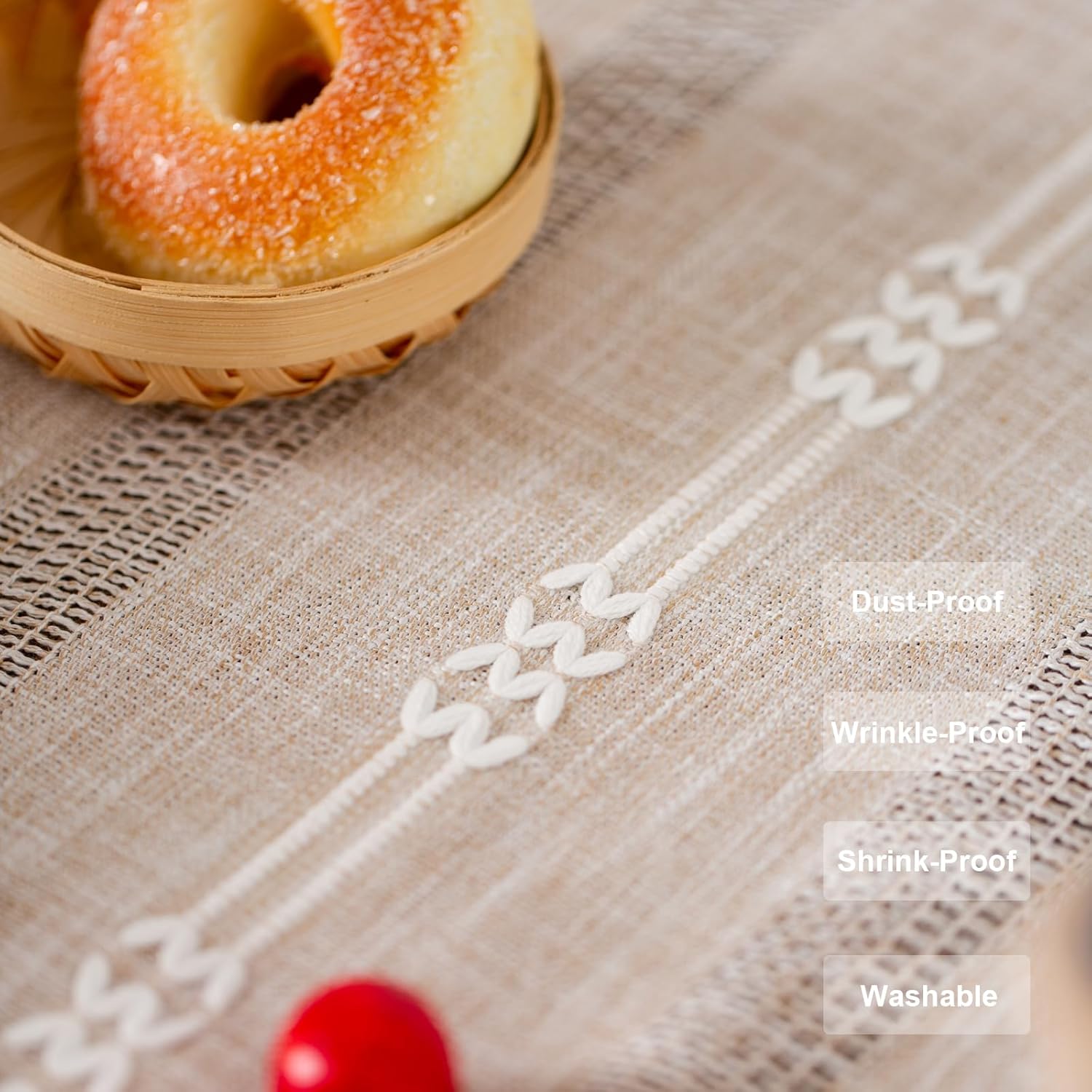 Hpxrom Rustic Braided Linen Table Runner
