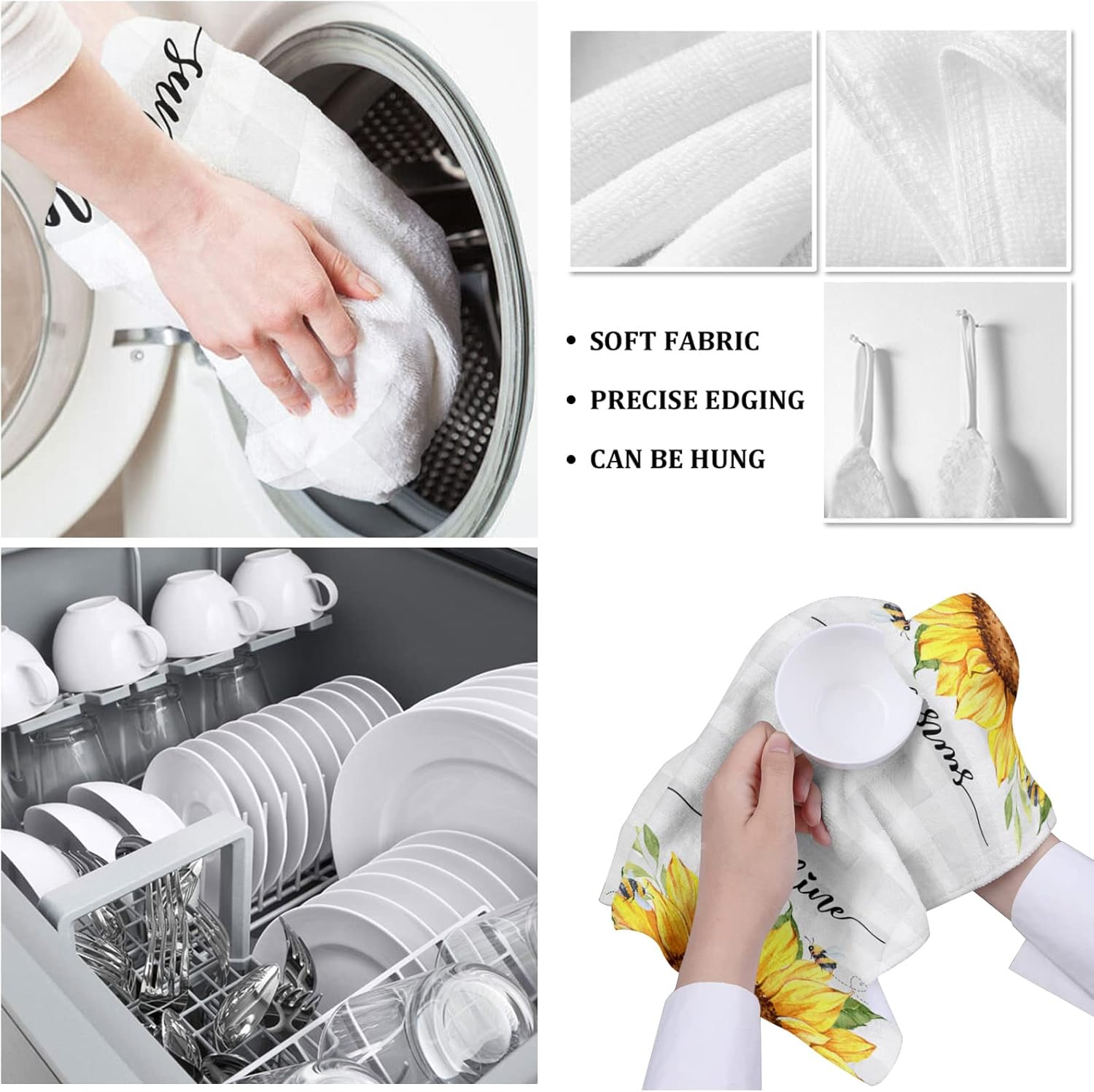 Sunflower Grey Kitchen Towels