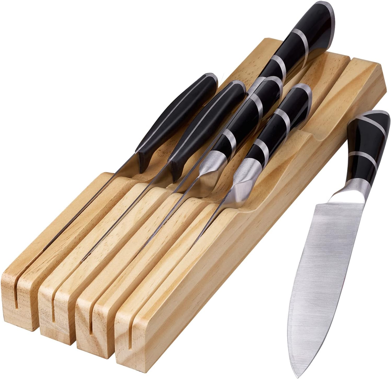 RedCall Kitchen Knife Holder for Drawer Solid Wood Universal Knife Block
