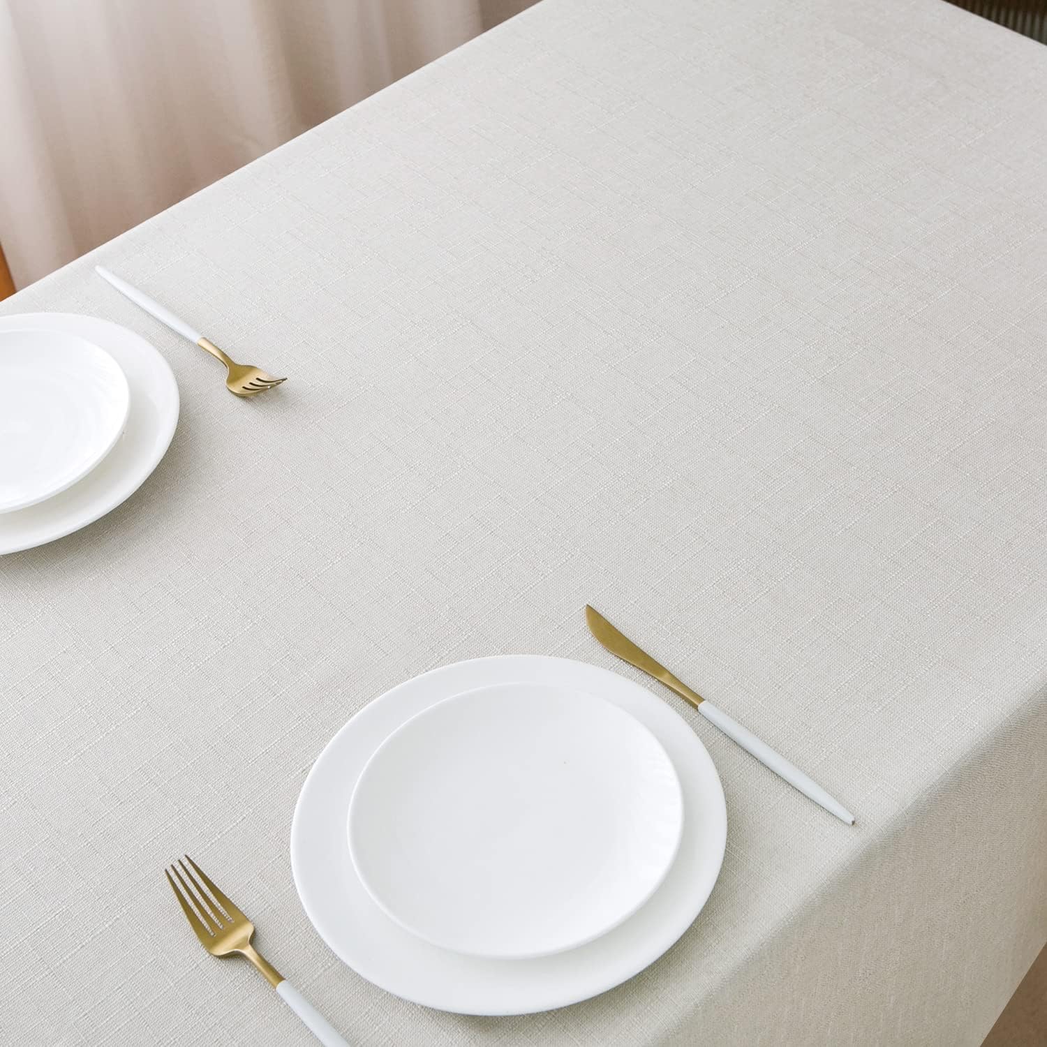 Elegant 42x42 Water-resistant Linen Tableclothsoft and durableperfect for kitchen dining events
