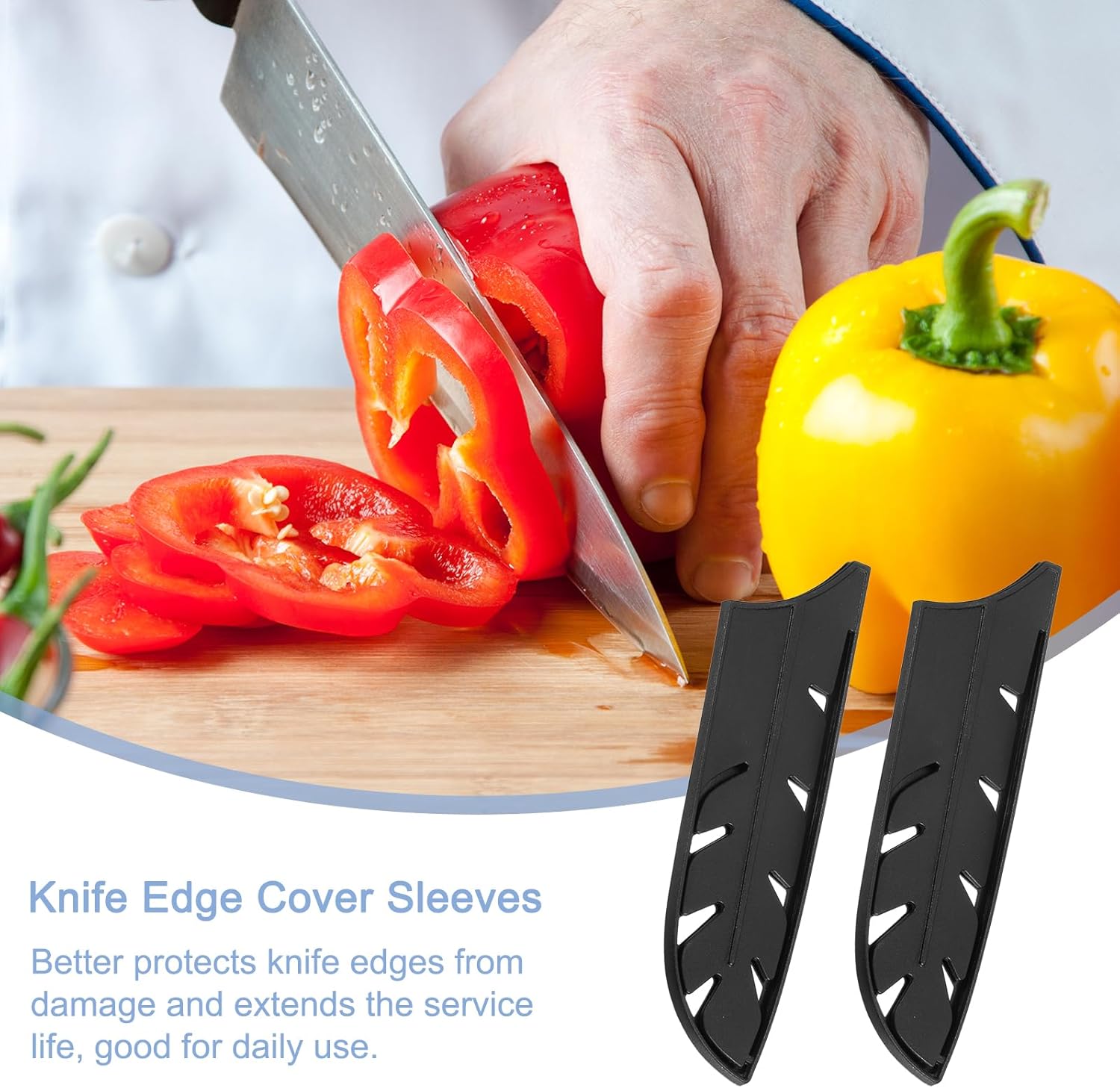 2Pcs Black Blade Edge Guards for Your 7 Santoku Knife