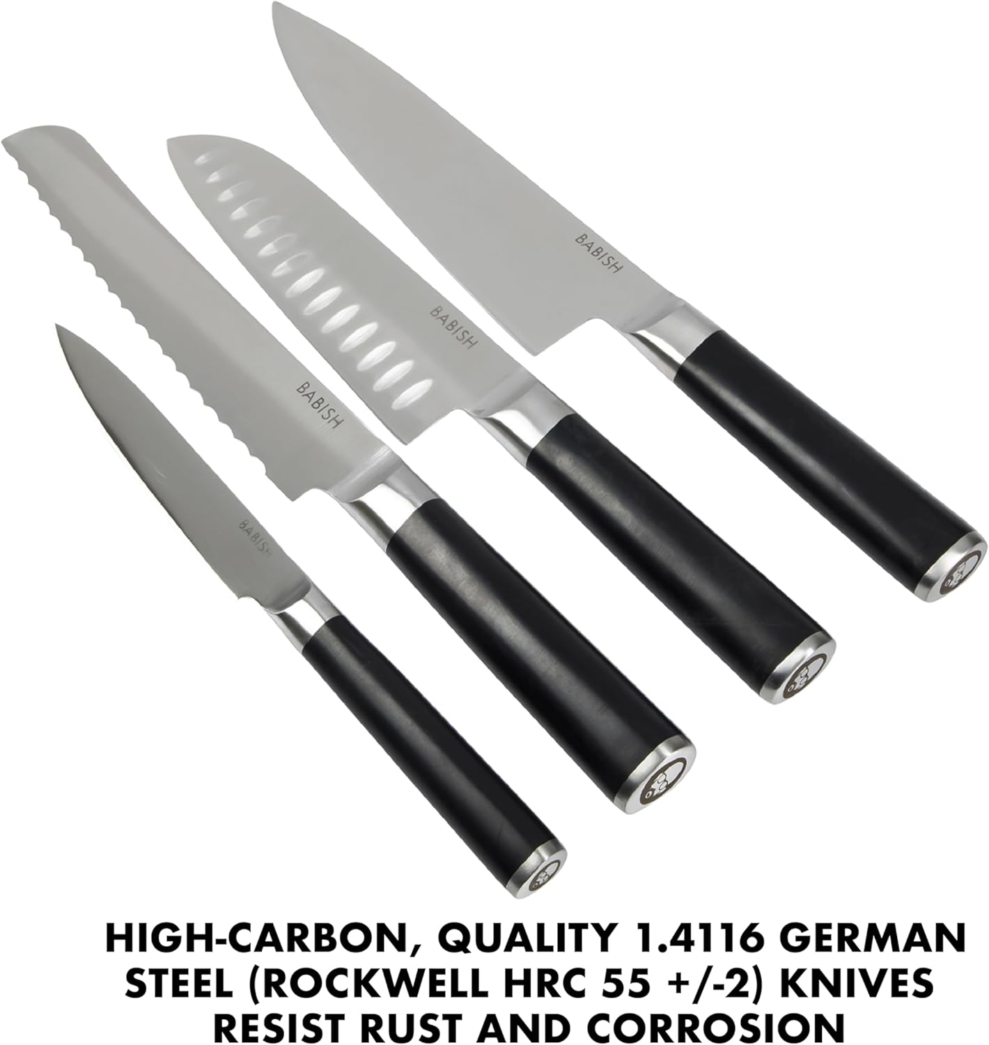 Babish German Steel Kitchen Knife Block Set