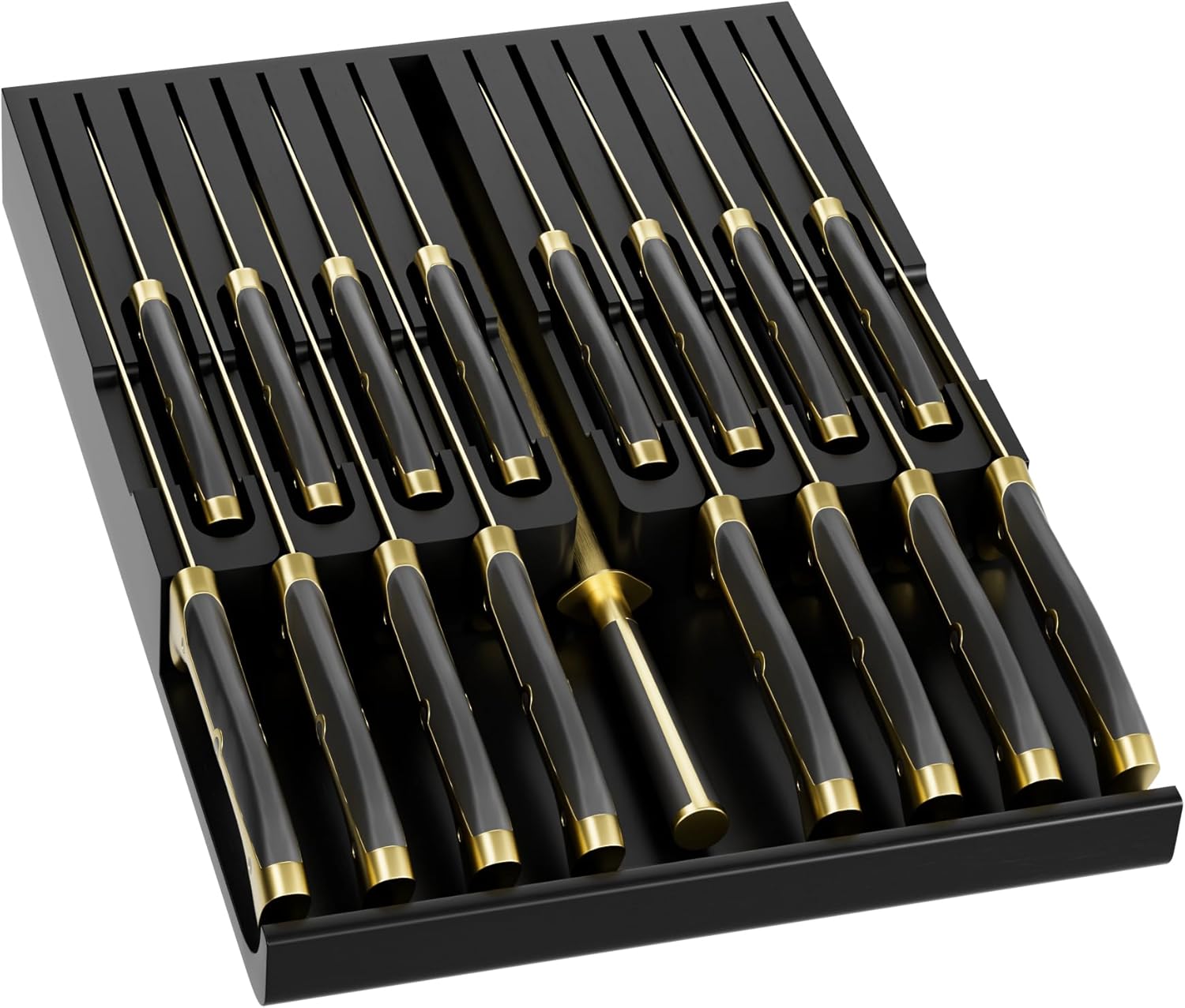 Domax Bamboo Knive Block Fit 16 Knives Plus Sharpener