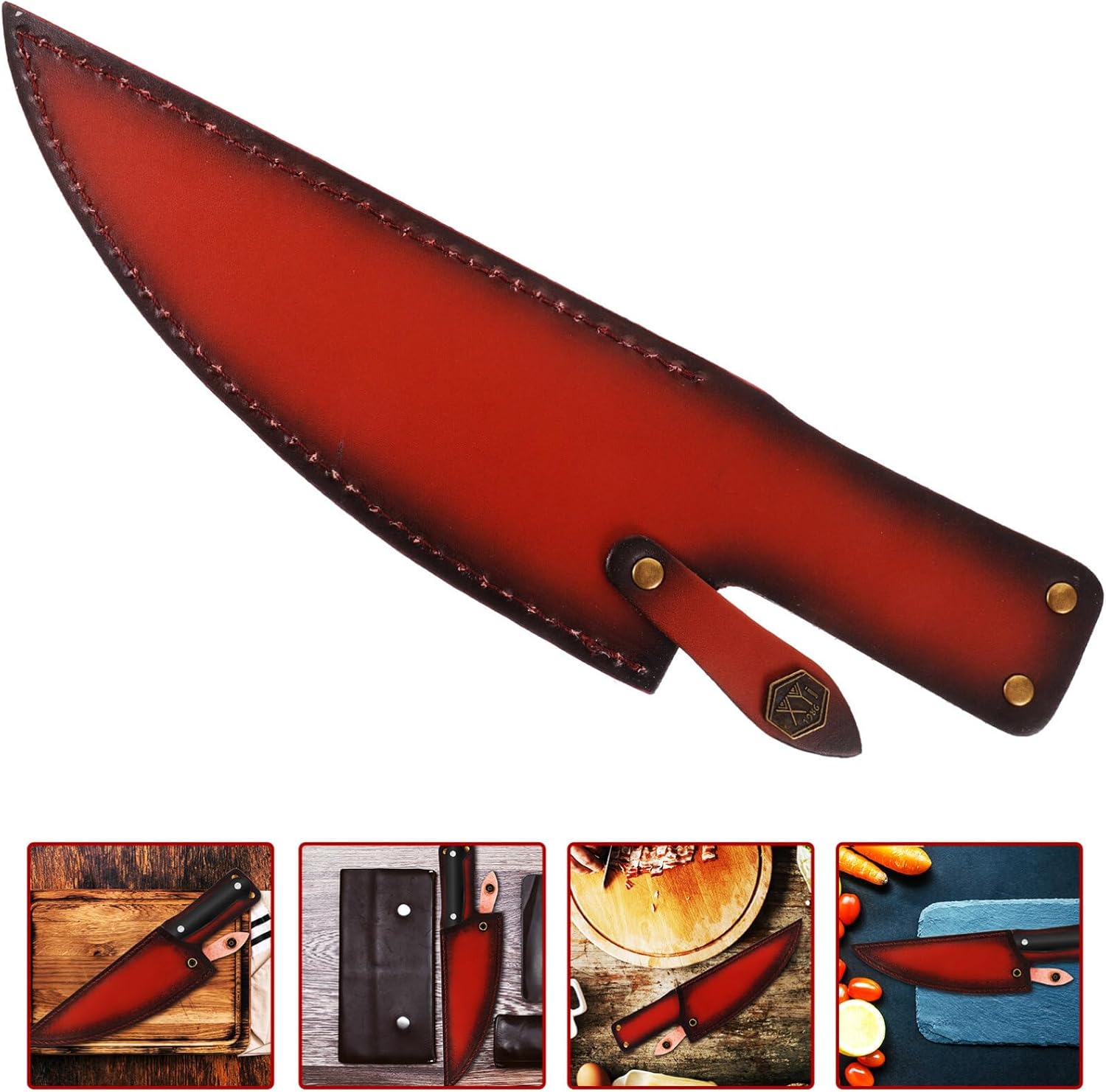 PRETTYZOOM Safety Knives Cover - PU Leather Edge Guard for Kitchen Use