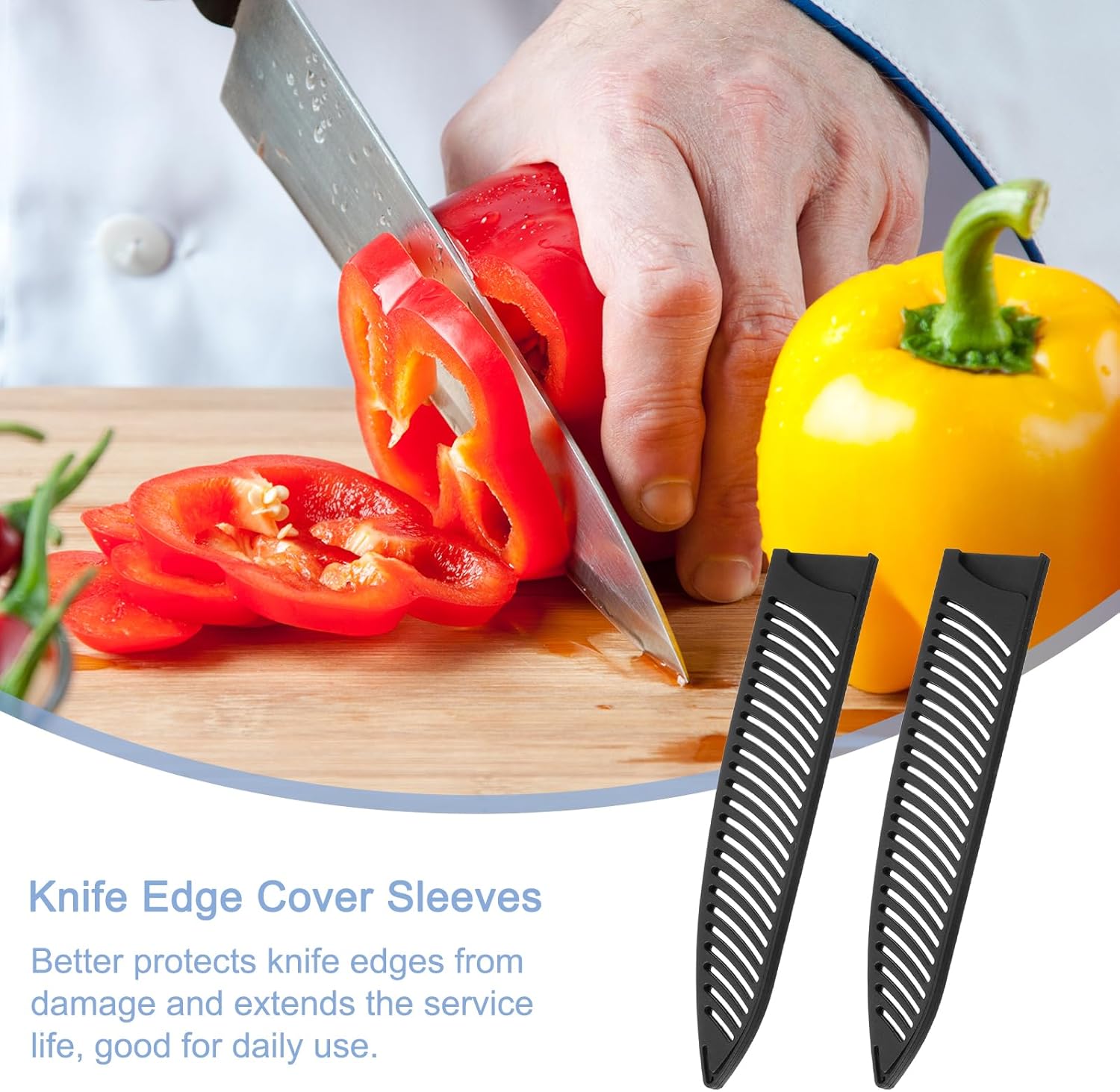2Pcs Knife Cover Sleeves Black