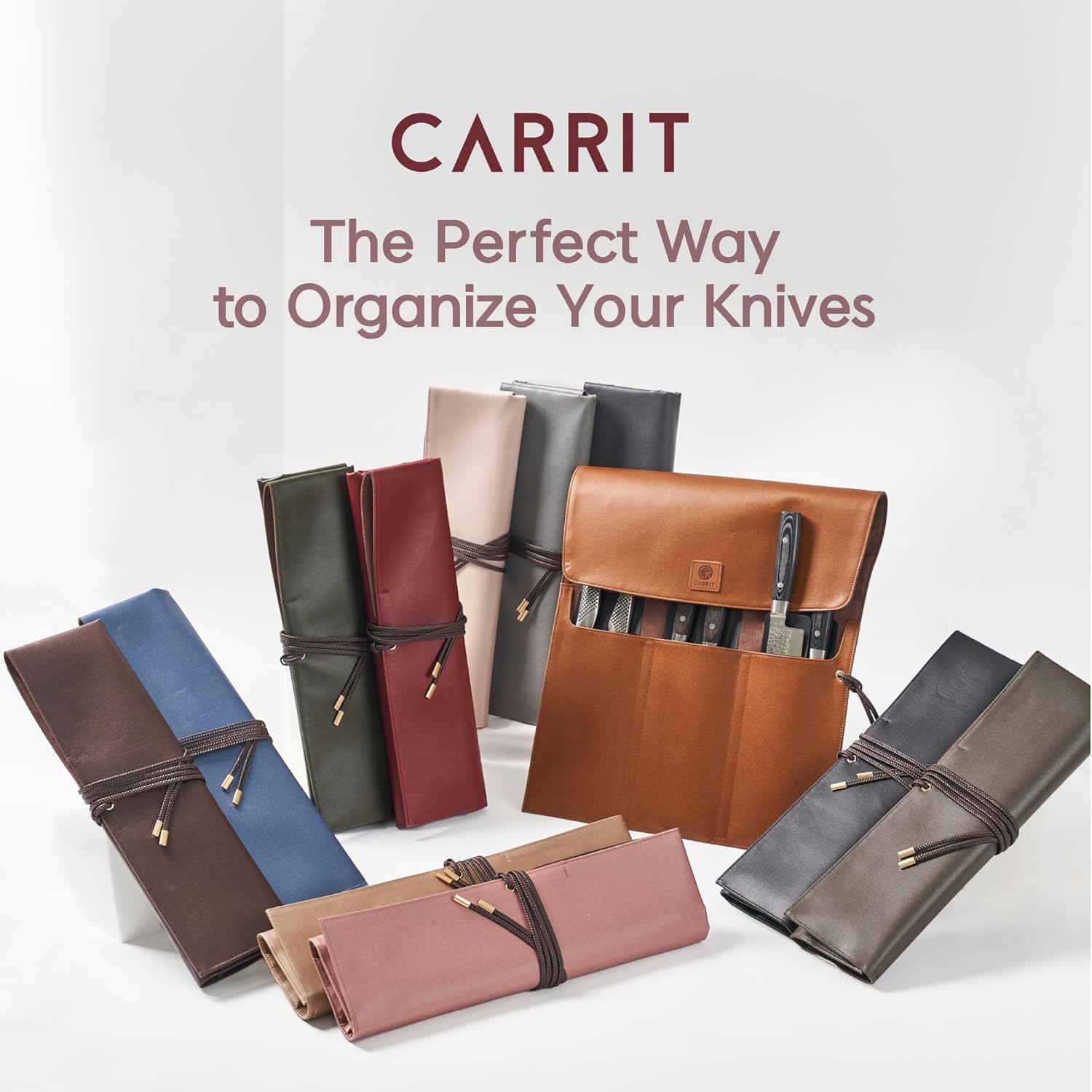 CARRIT Chefs Knife Roll Bag 8 Knife Guards Included