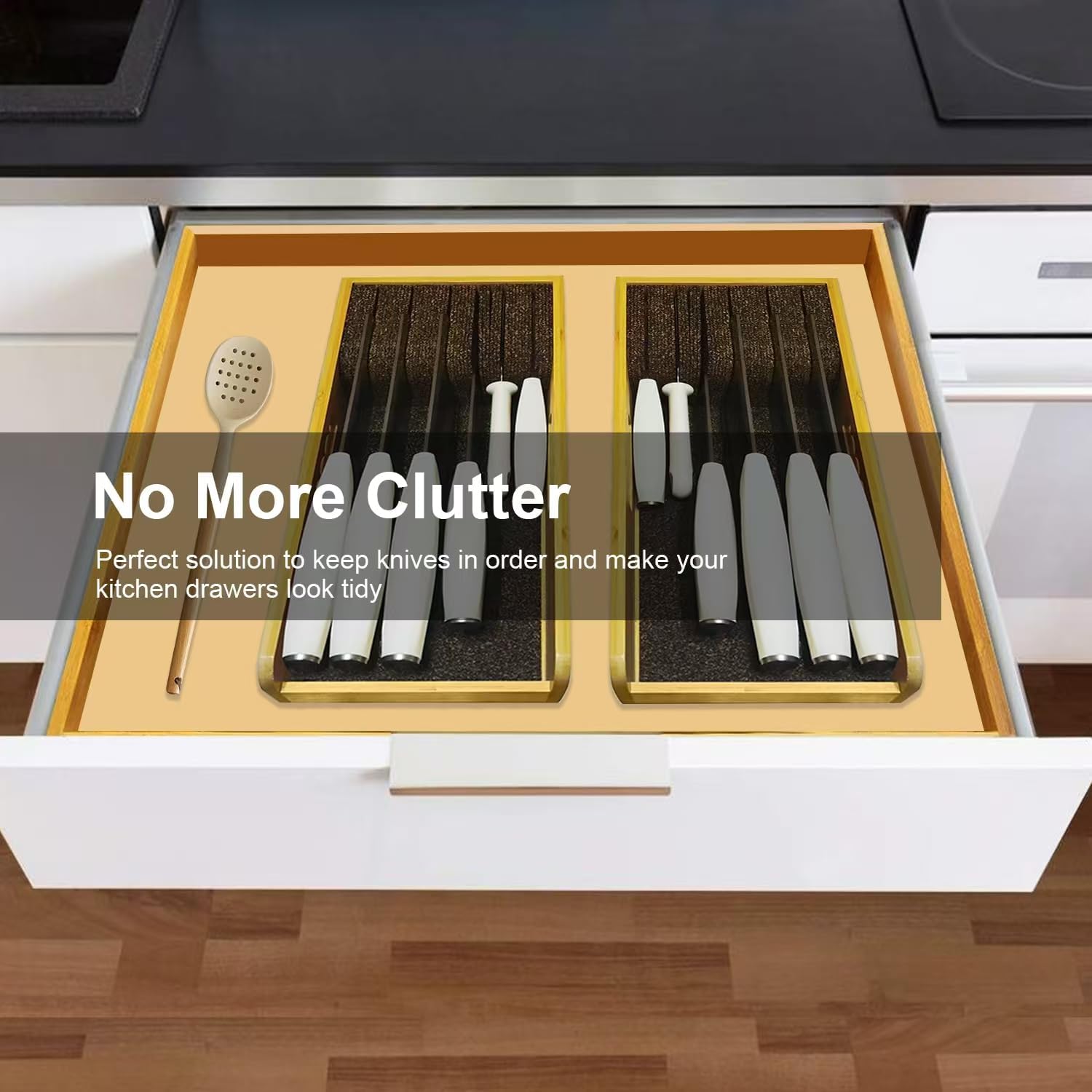 Bamboo Knife Holder for Drawers
