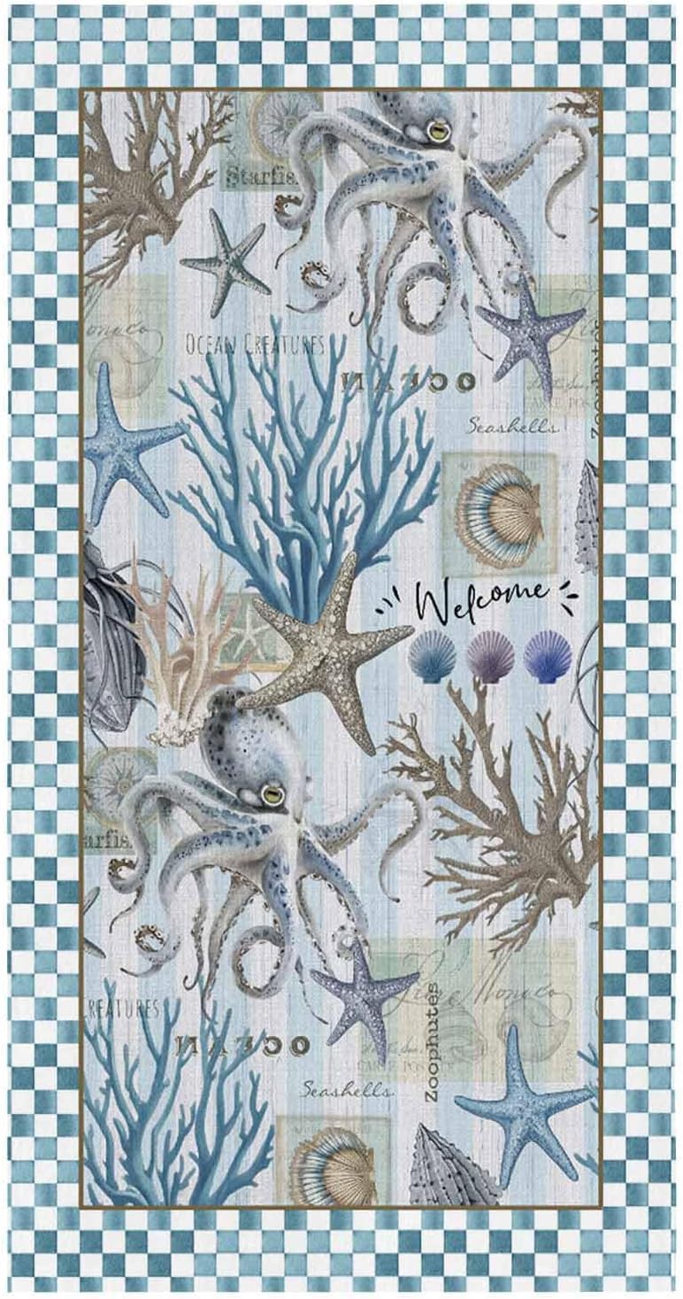 Elegant Coastal Octopus Kitchen Towels 18x28 Absorbent Quick Dry Sure to impress