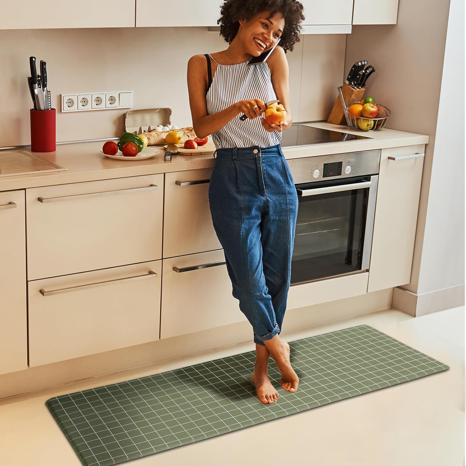 FRESHMINT Kitchen Mat Set Soft Durable 2-PieceANTI-FATIGUE Mat