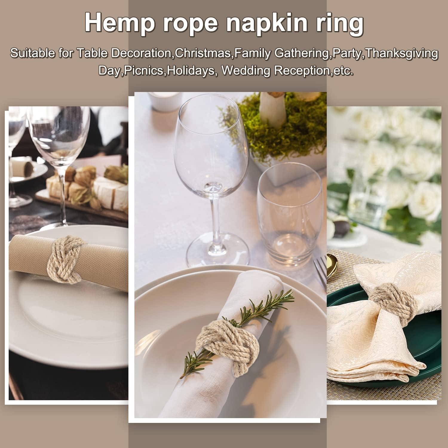 6-Piece Rustic Napkin Rings Set