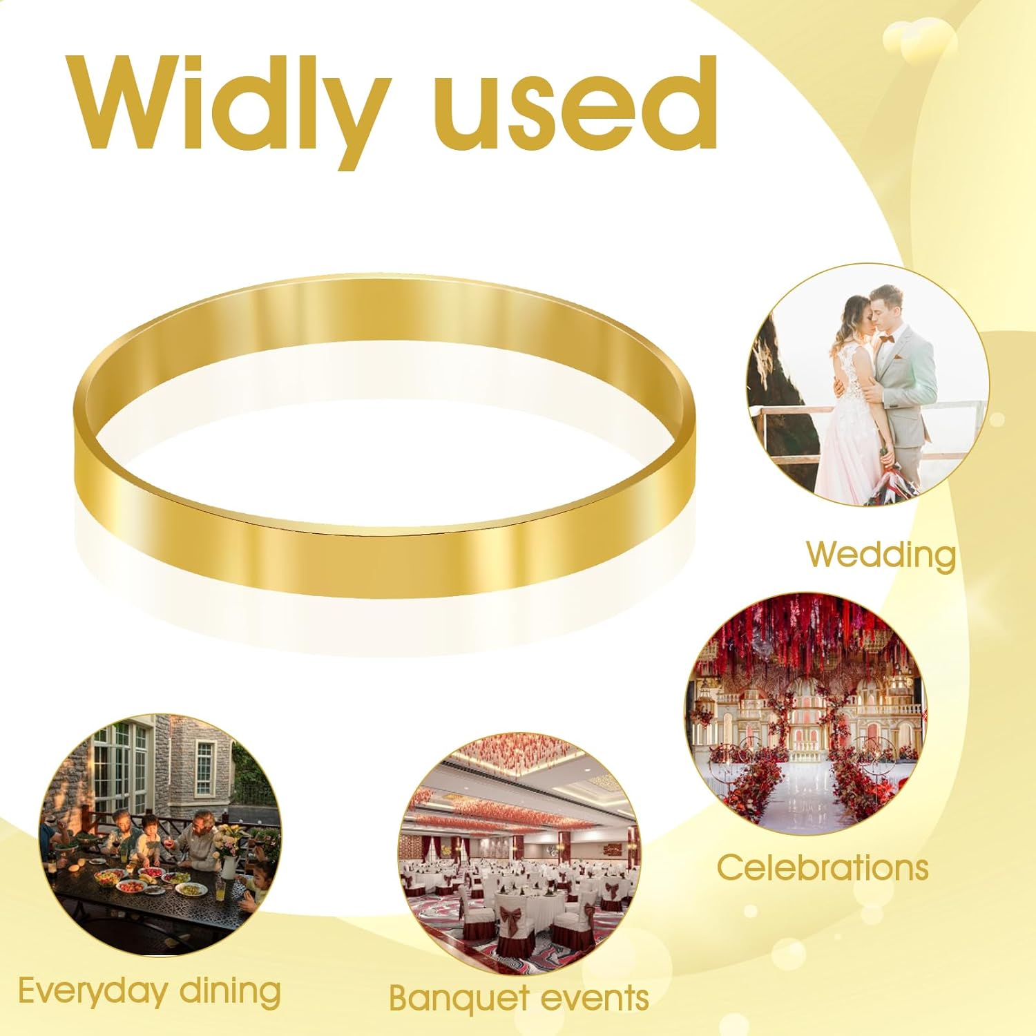 Durable Gold Napkin Rings for Parties Weddings