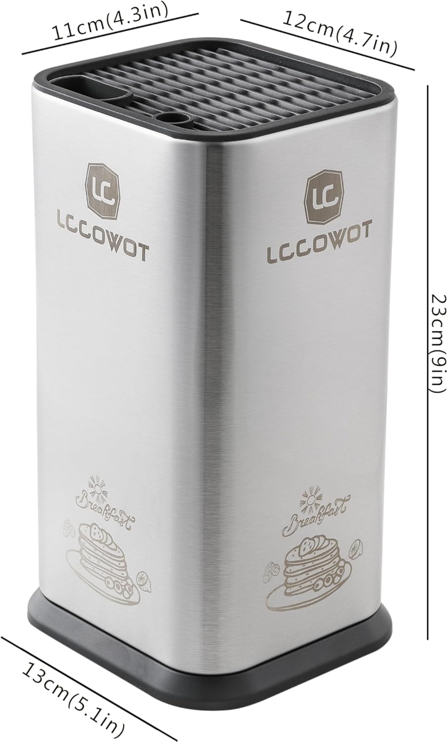 Lccowot Space-Saving Stainless Steel Knife Block