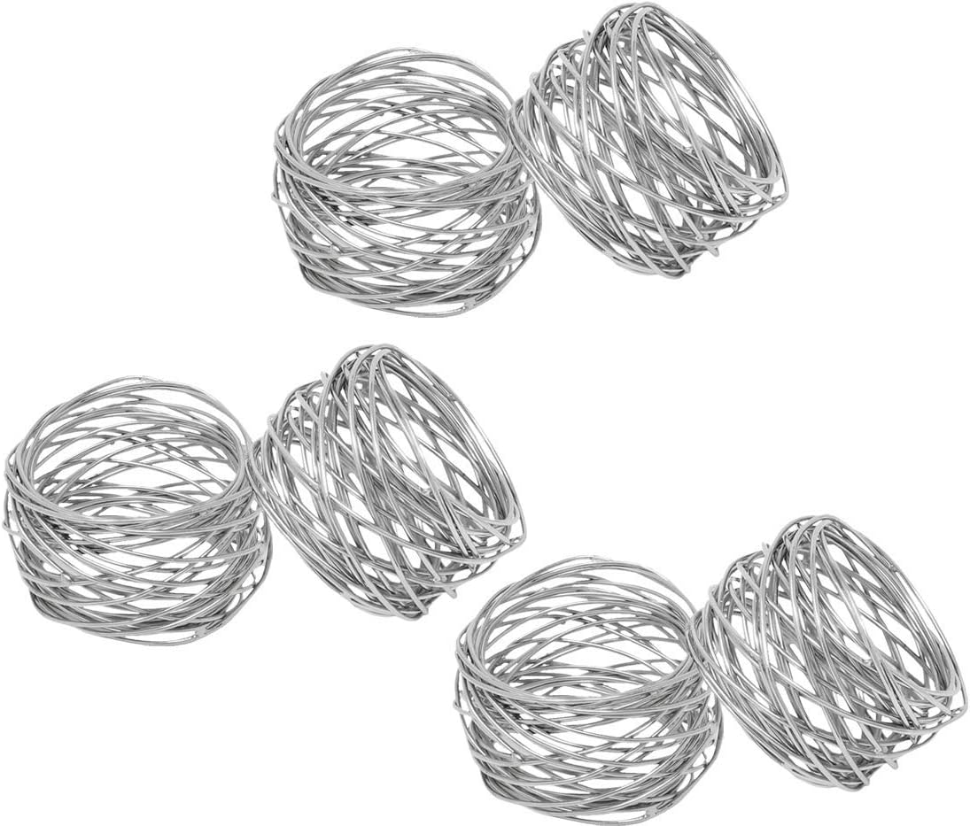 Kaizen Casa Handmade Round Mesh Napkin Rings Holder Set of 6