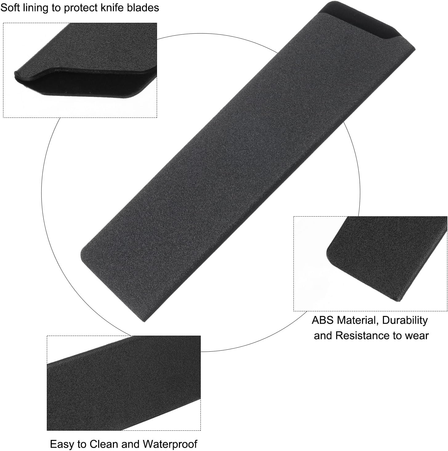 Uxcell 5 Pcs Knife Covers ABS Universal Blade Protectors Black