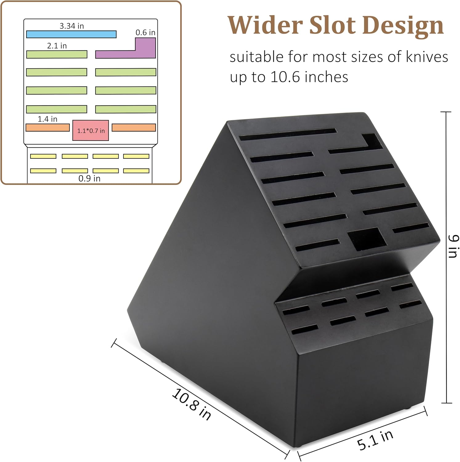 20 Slot Knife Block Storage with Extra Slots
