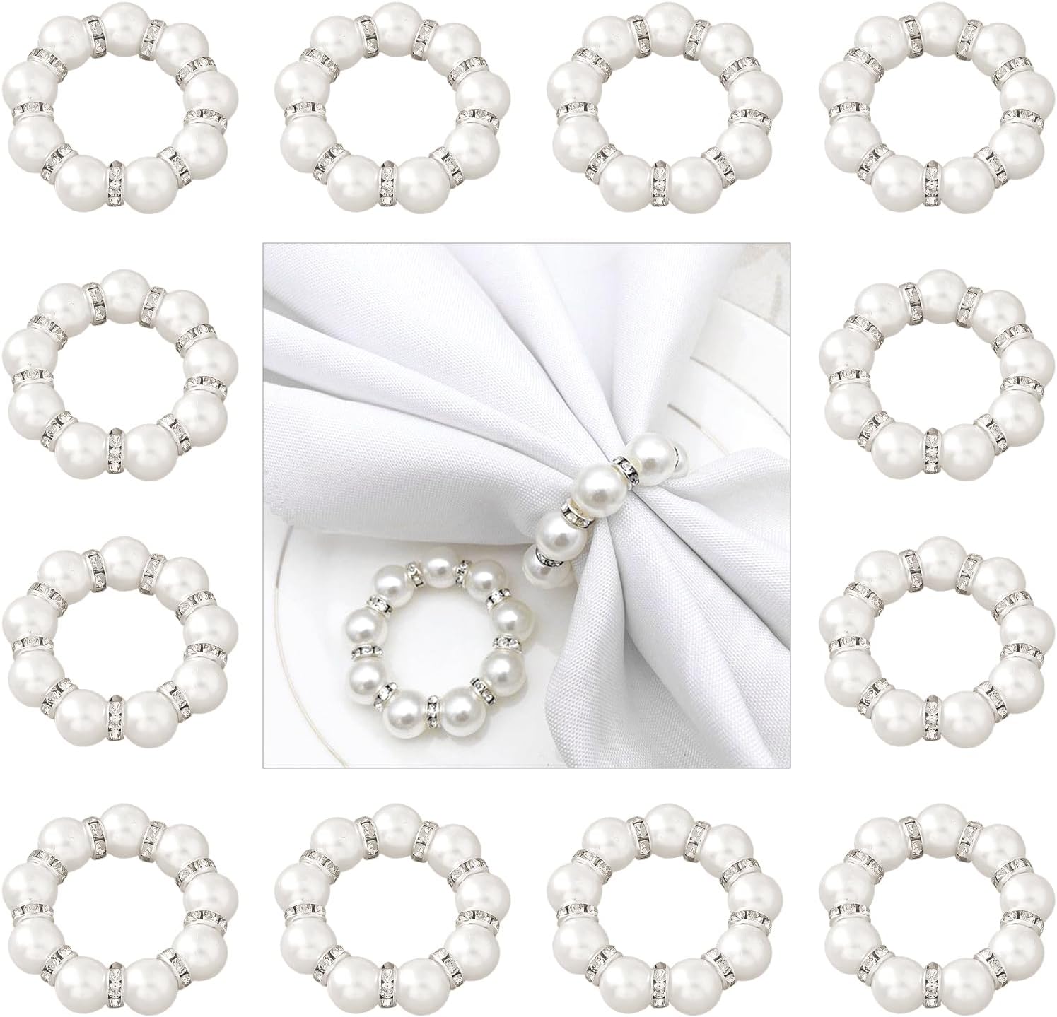 Elegant Pearl Napkin Rings - Perfect for Special Occasions