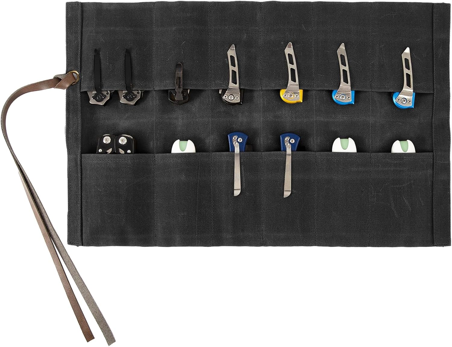 Baizoy 12-Slot Folding Knife Holder Bag EDC Knives Organizer