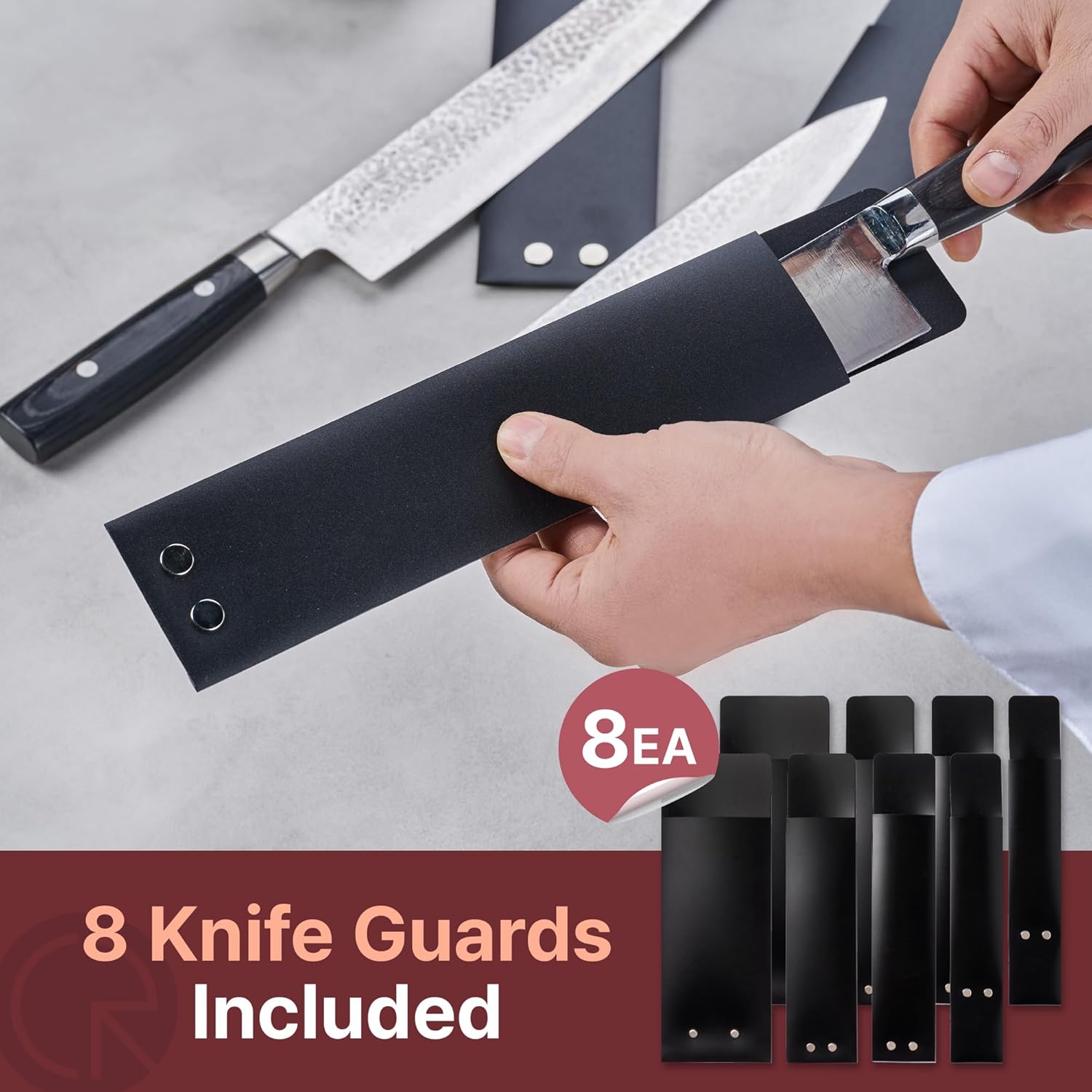 CARRIT Chefs Knife Roll Bag 8 Knife Guards Included