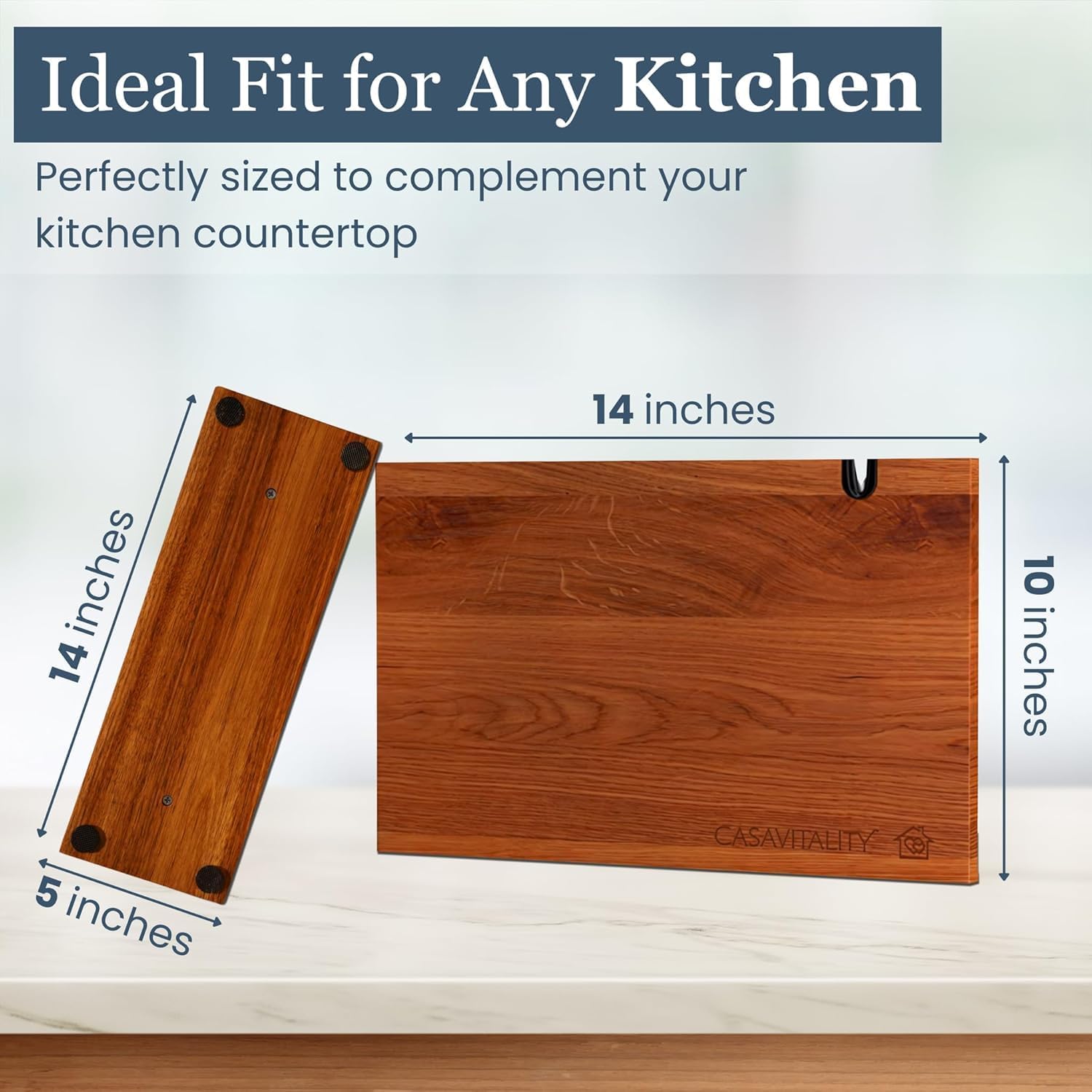 Elegant Acacia Magnetic Knife Block