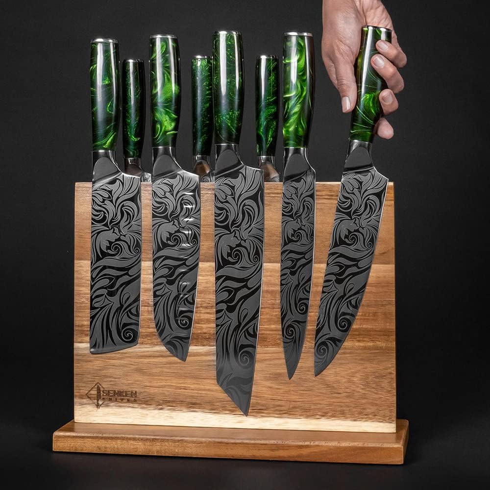Durable Magnetic Knife Block with Natural Acacia Wood