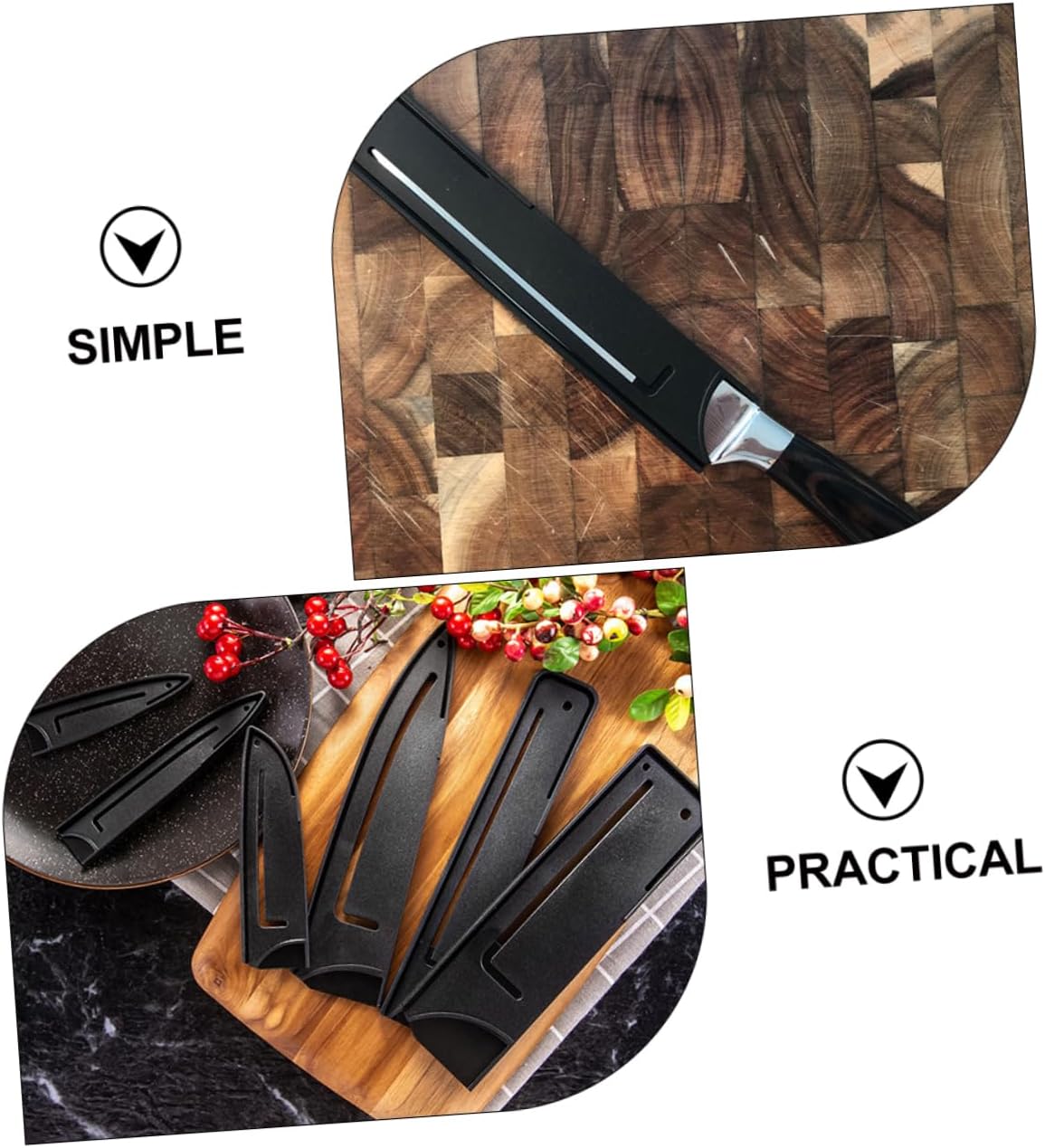 6Pcs Kitchen Plastic Scabbard Knife Protectors Universal Kitchen Utensil Covers