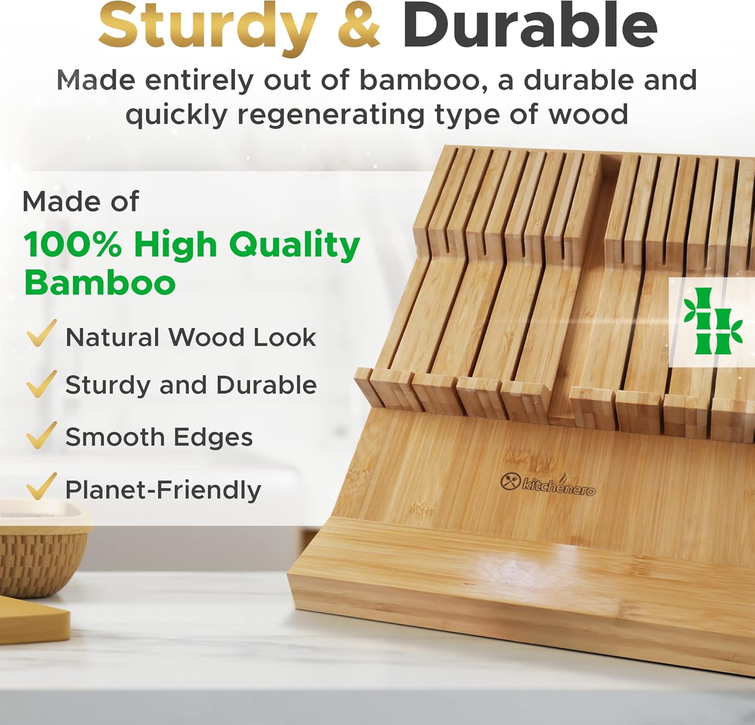 Bamboo Knife Holder Sharpener