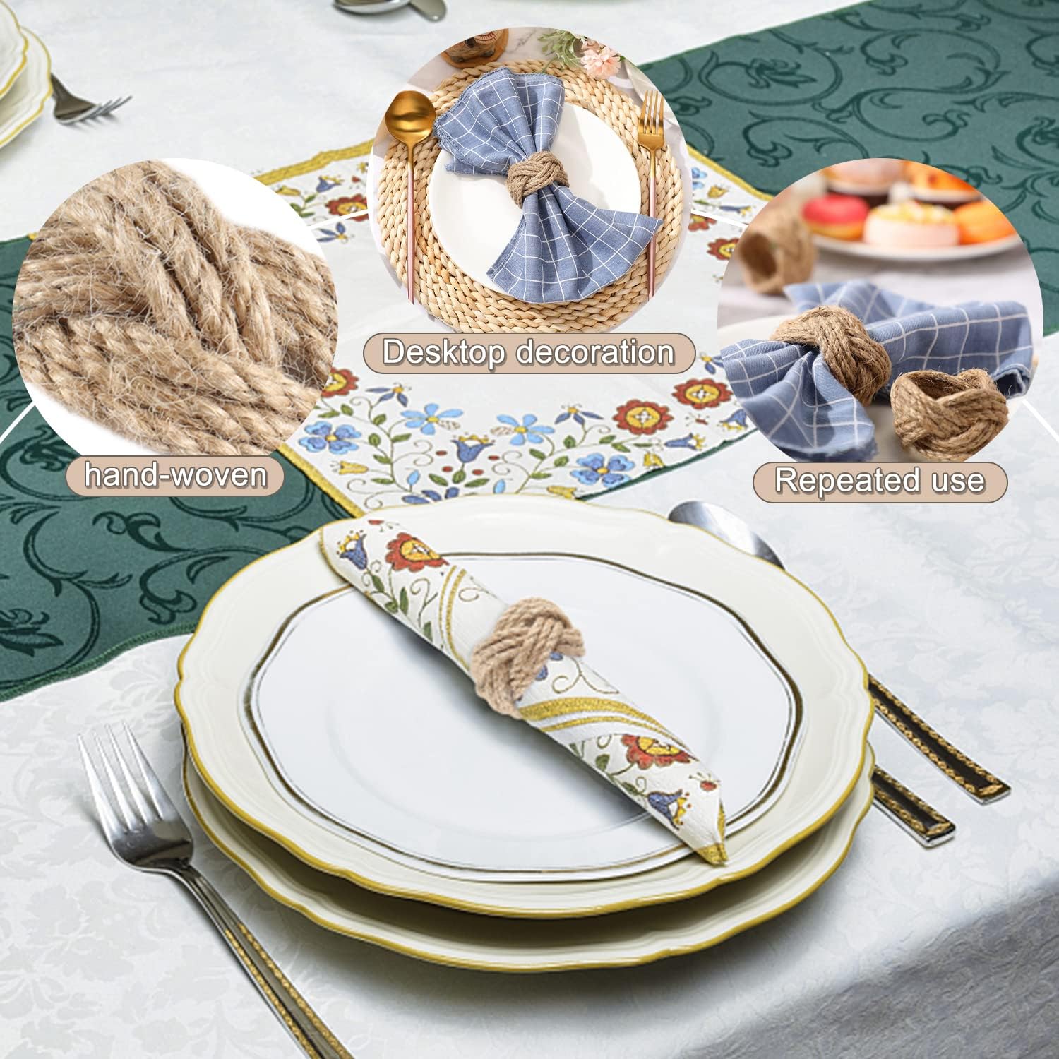 6-Piece Rustic Napkin Rings Set