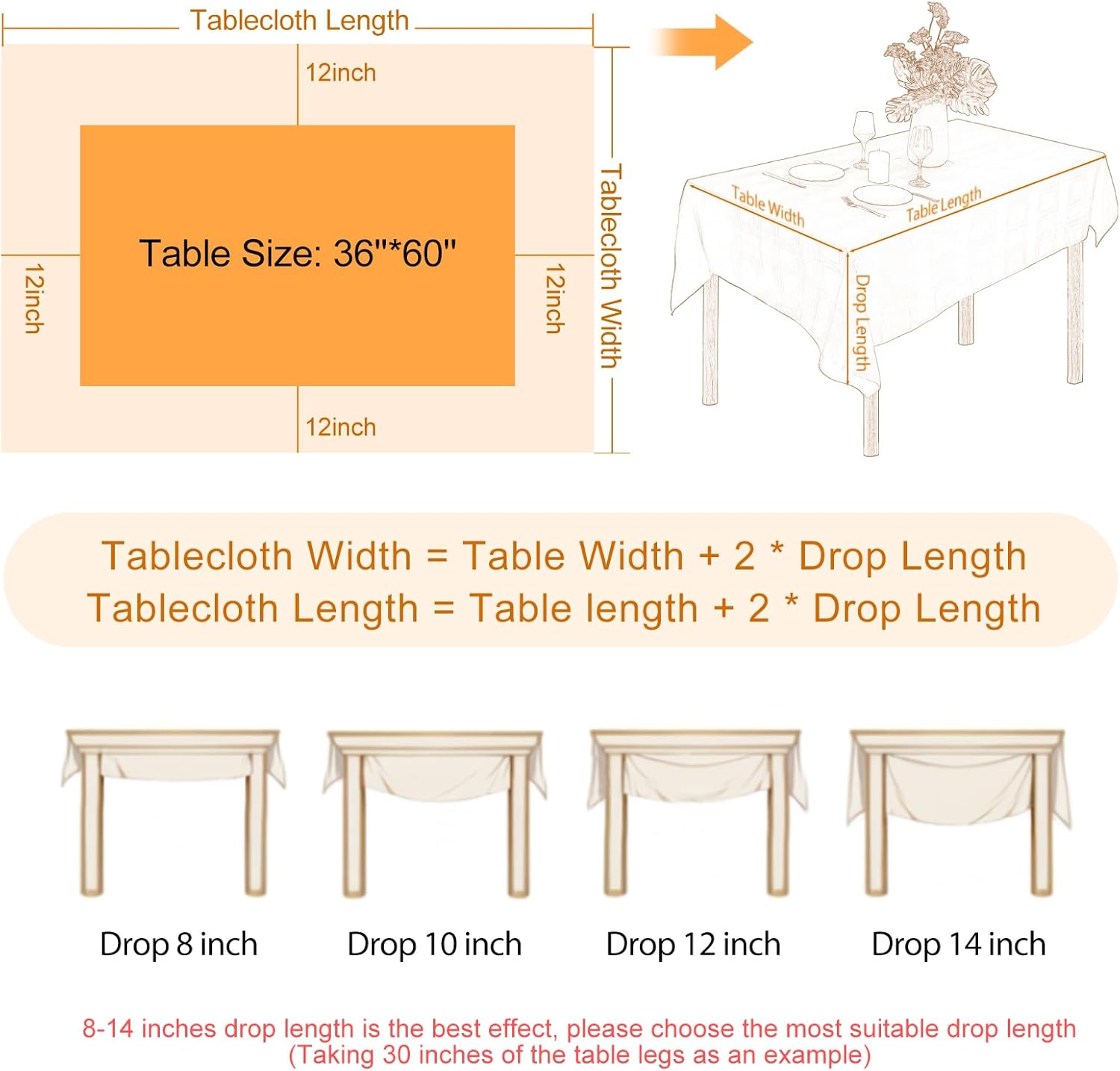 Elegant and versatile tablecloth for dining rooms kitchens and more