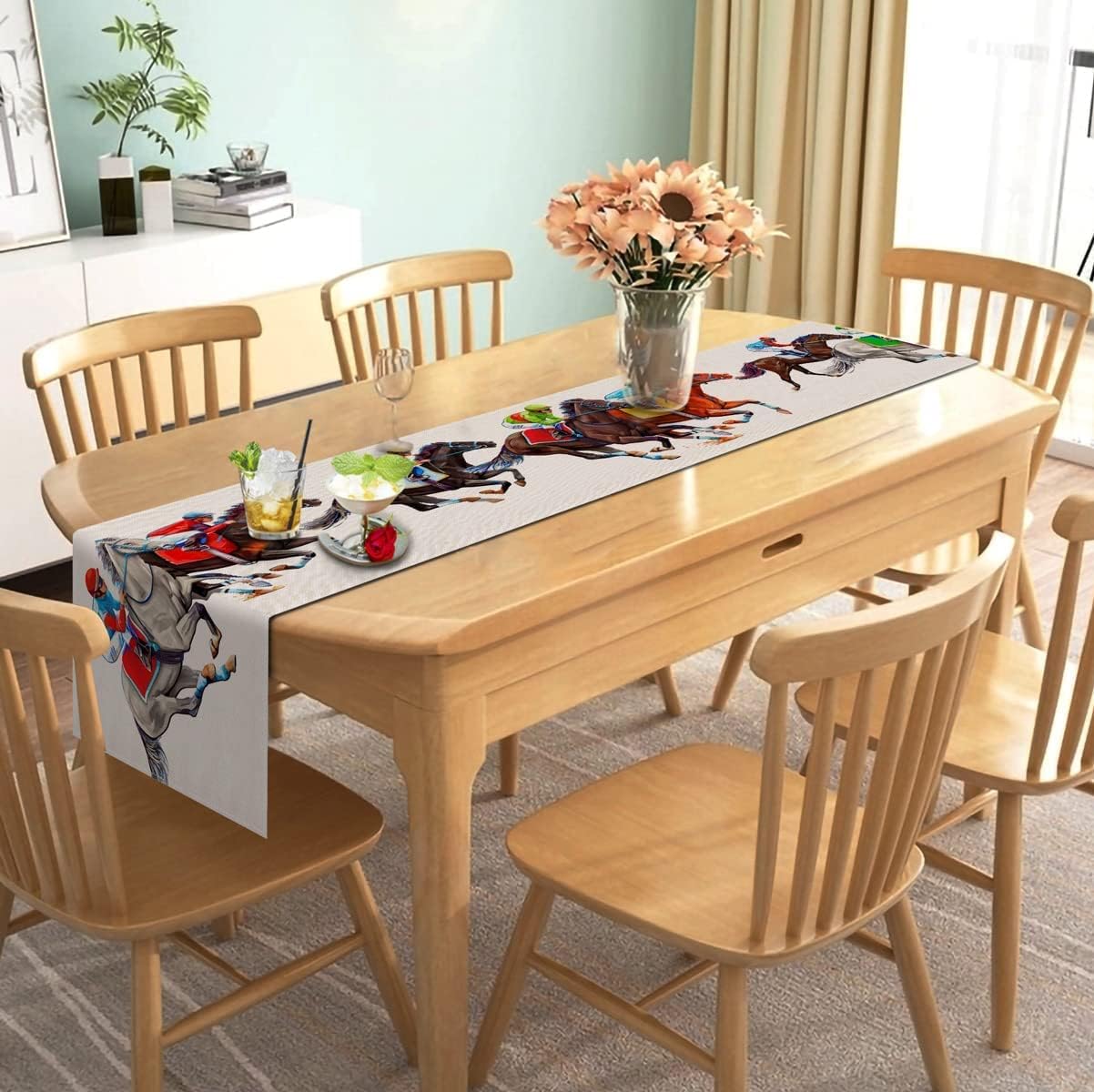 Nepnuser Kentucky Derby Table Runner - Rustic Farmhouse Design