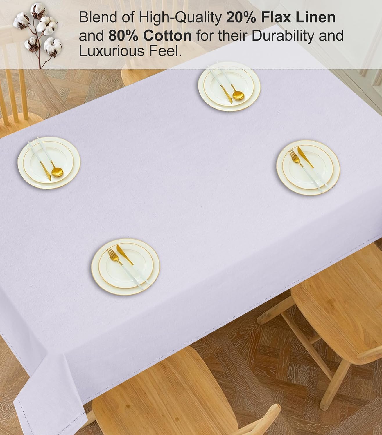 Elegantly Styled 84x60 Tablecloth for Home Kitchen