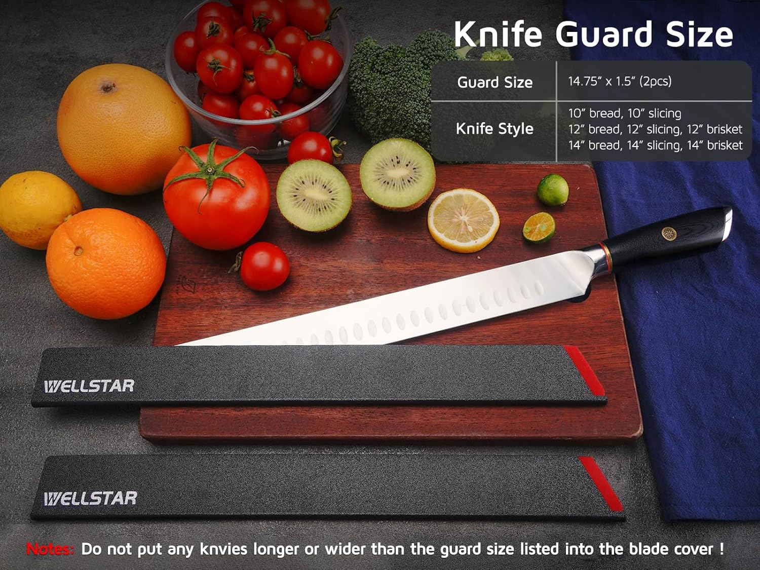 WELLSTAR 2 Piece Knife Edge Guards Set 14 Inch Universal