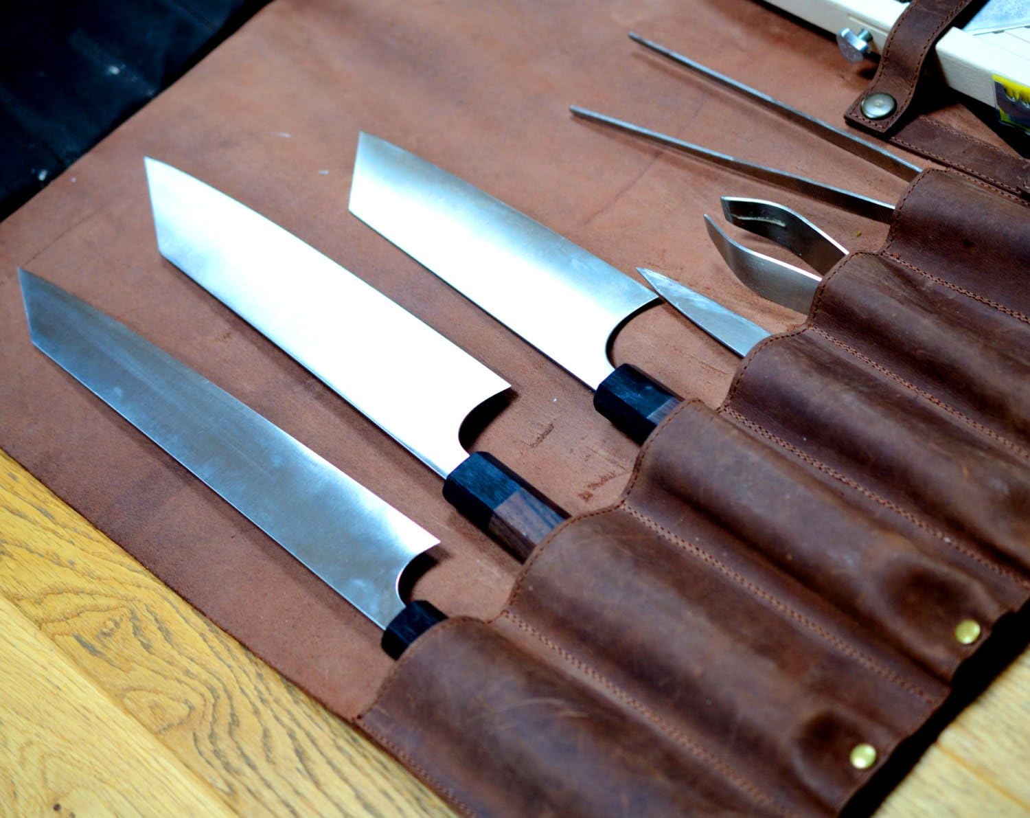 Lightweight Leather Chef Knife Bag