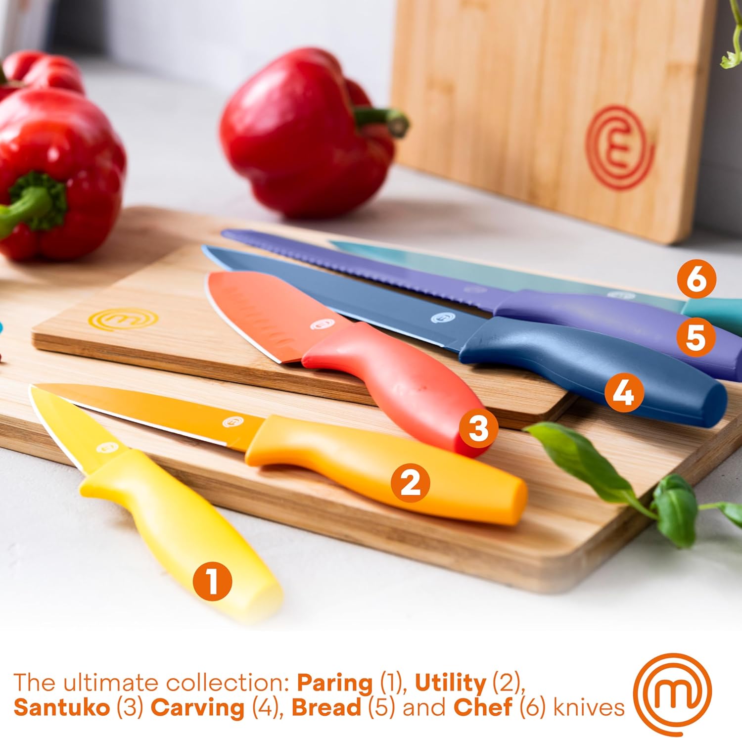 MasterChef 6-Piece Knife Block Set Red