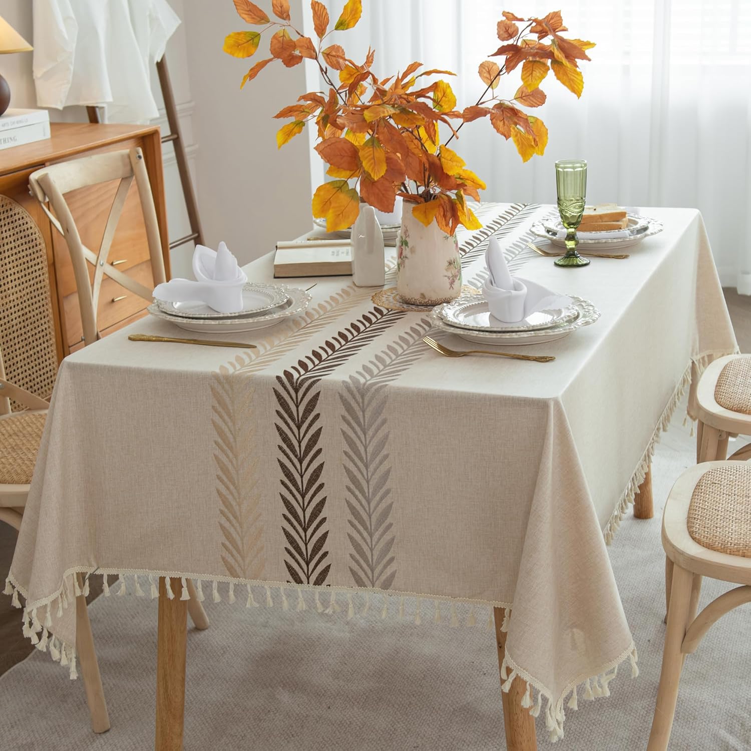 Elegant Rustic Faux Linen Tablecloth for Everyday Use