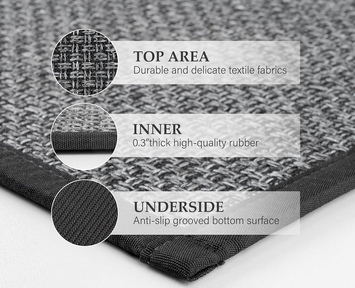 Washable Non-Skip Kitchen Rugs Set for Farmhouse Style