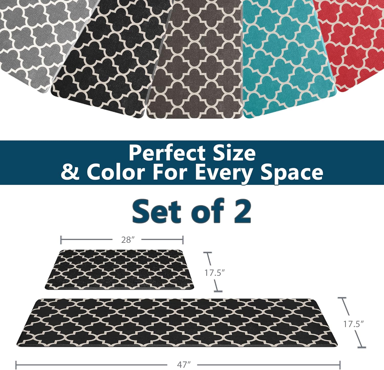 ComfiLife Anti-Fatigue Kitchen Mat Set for 2