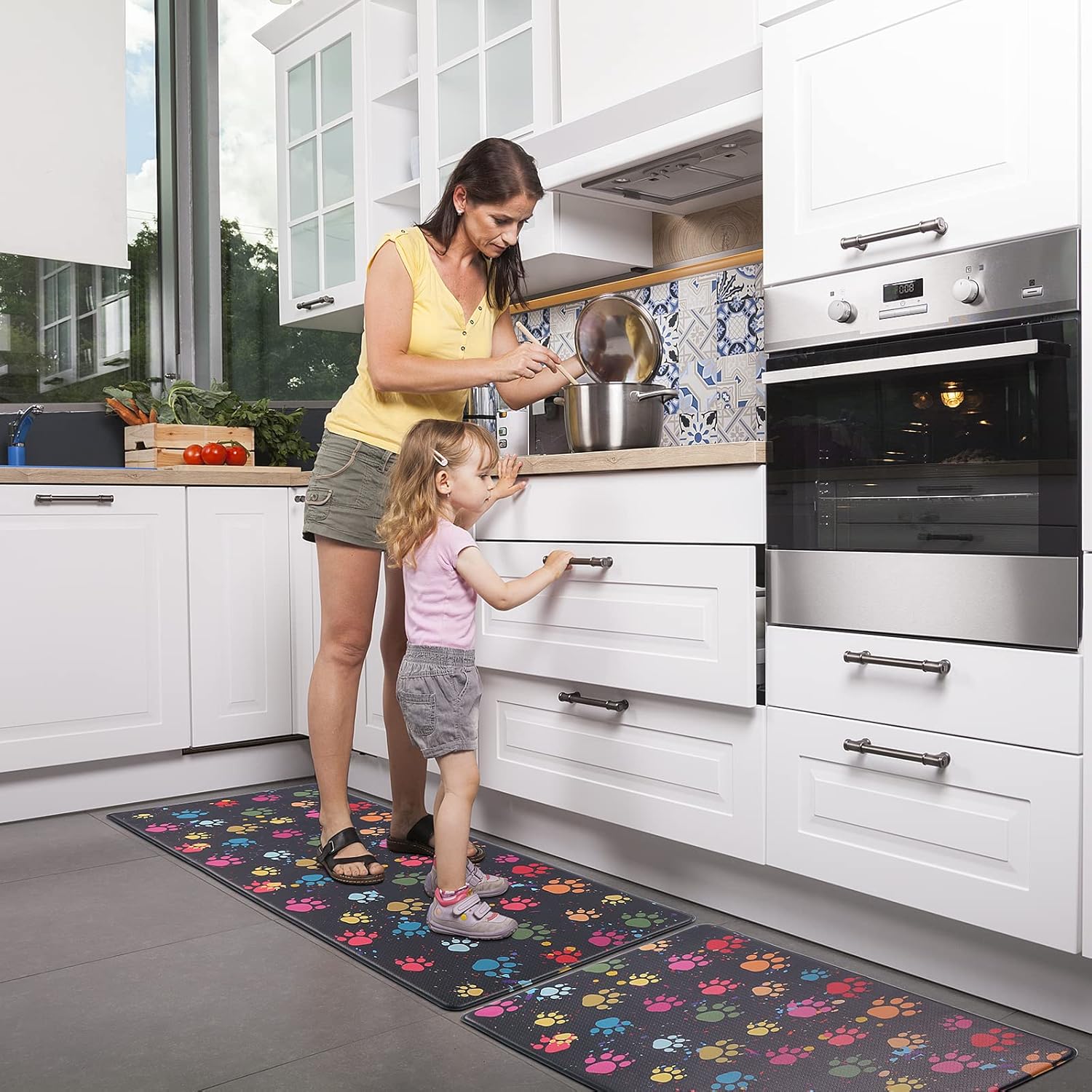 2-Piece Anti-Fatigue Kitchen Mat Set for Standing Bappiness