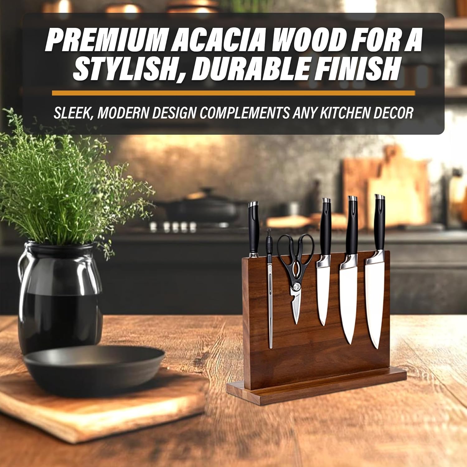 Stylish Magnetic Knife Holder for Duality and Sustainability