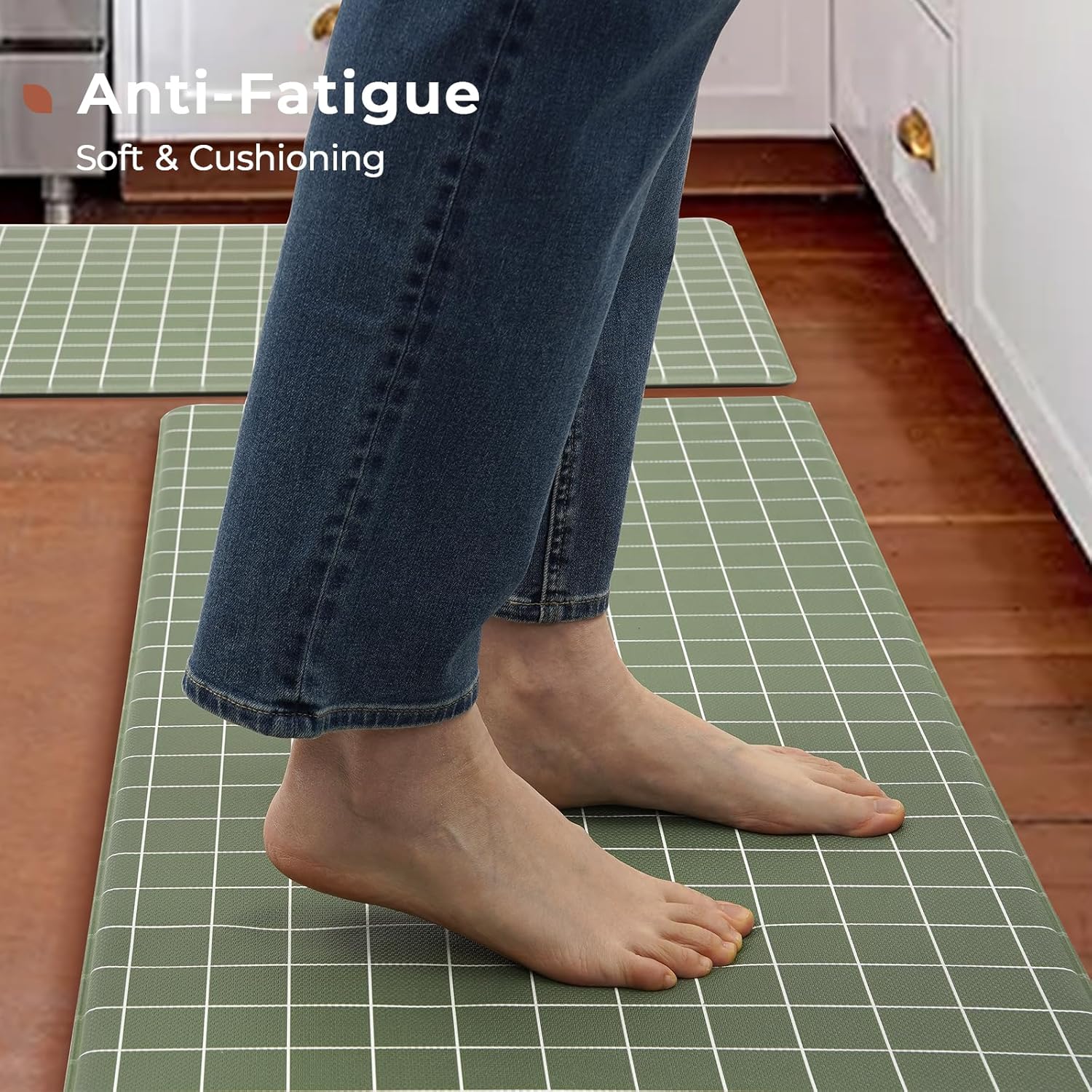 FRESHMINT Kitchen Mat Set Soft Durable 2-PieceANTI-FATIGUE Mat
