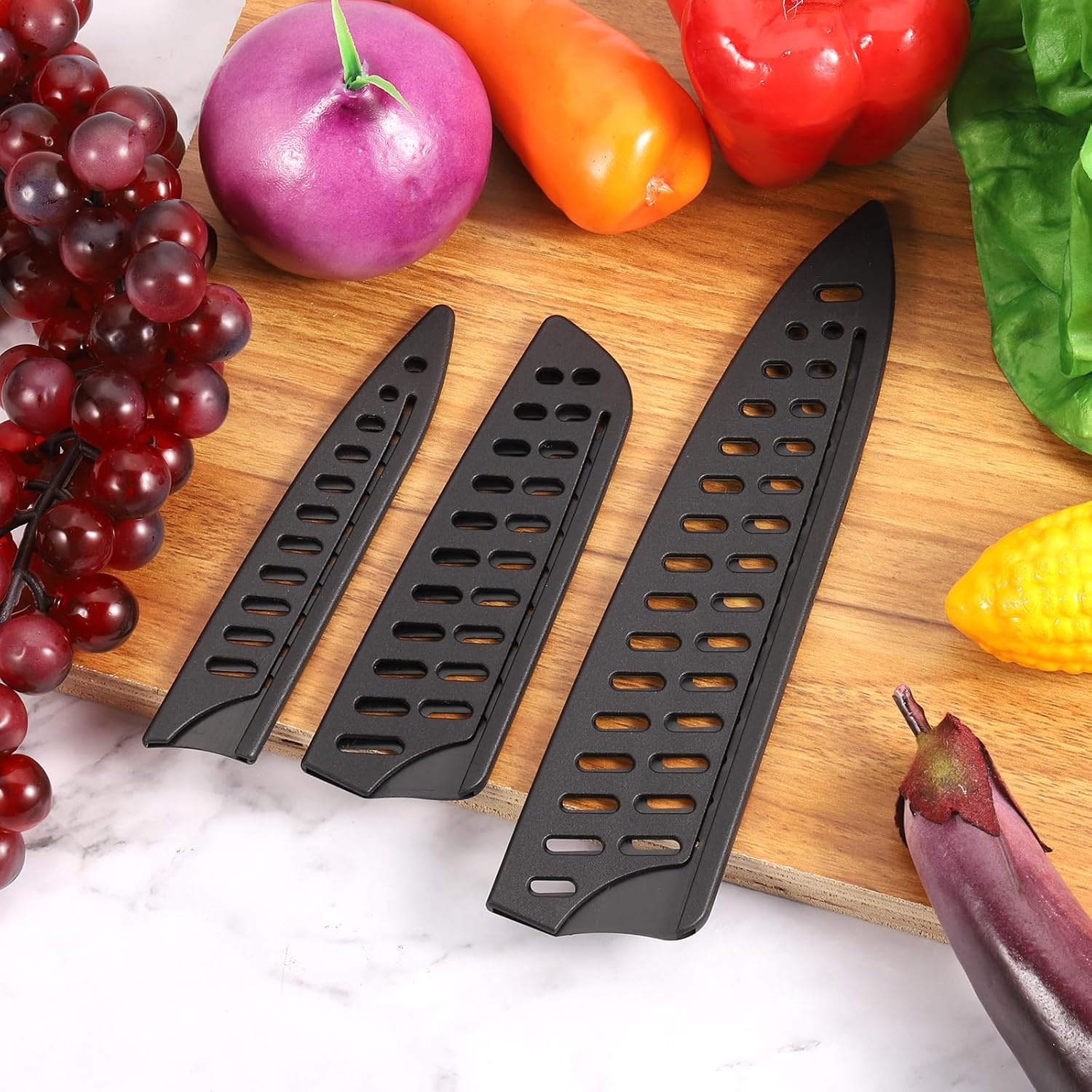 4Pcs Black Knife Cover Sleeves Durable Edge Protector