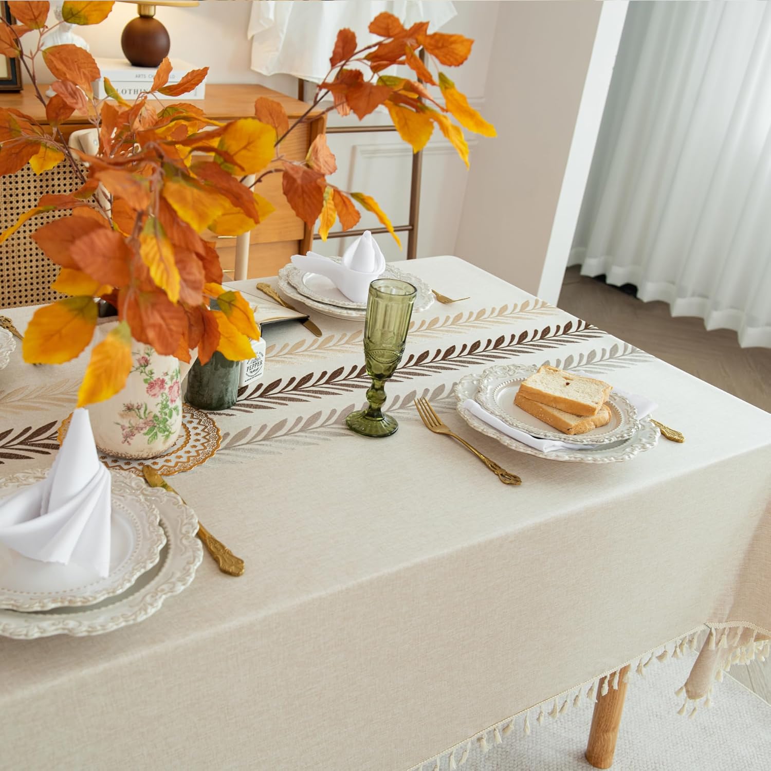 Elegant Rustic Faux Linen Tablecloth for Everyday Use